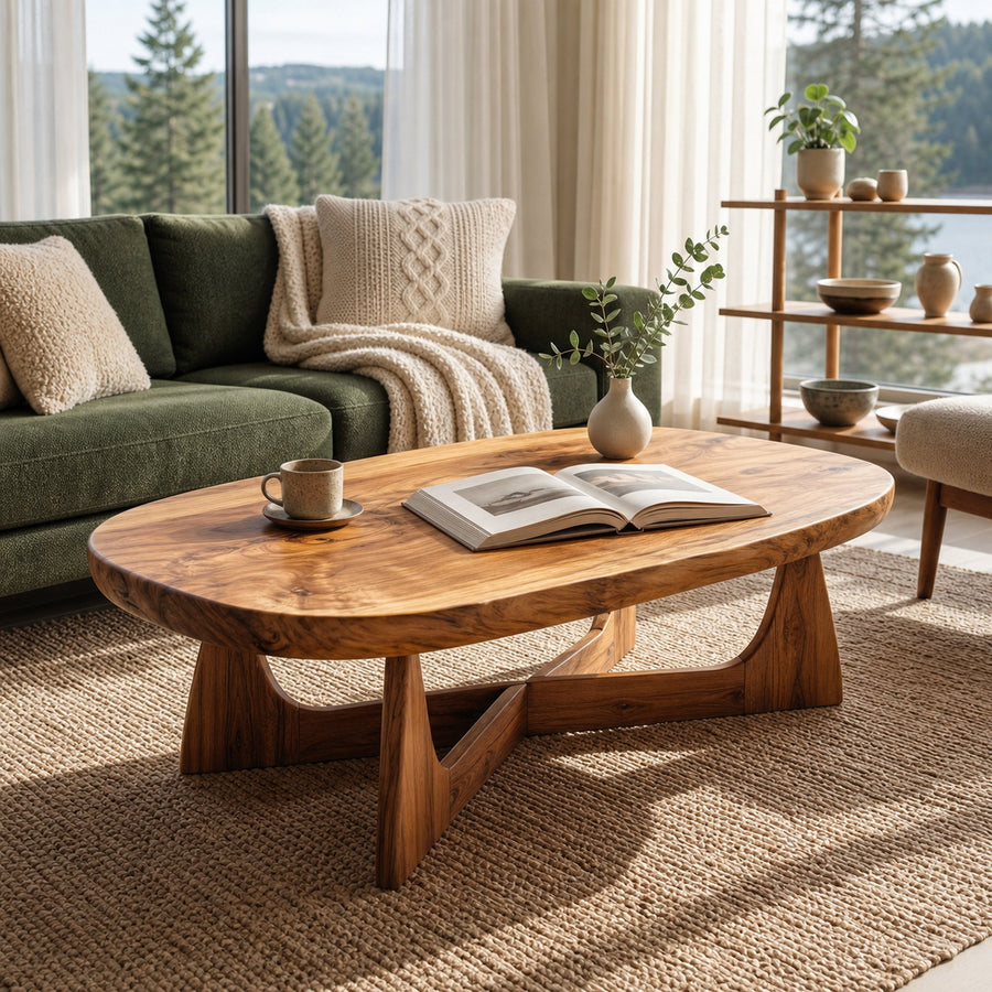 Nordic Wood Coffee Table For Cozy Lounge