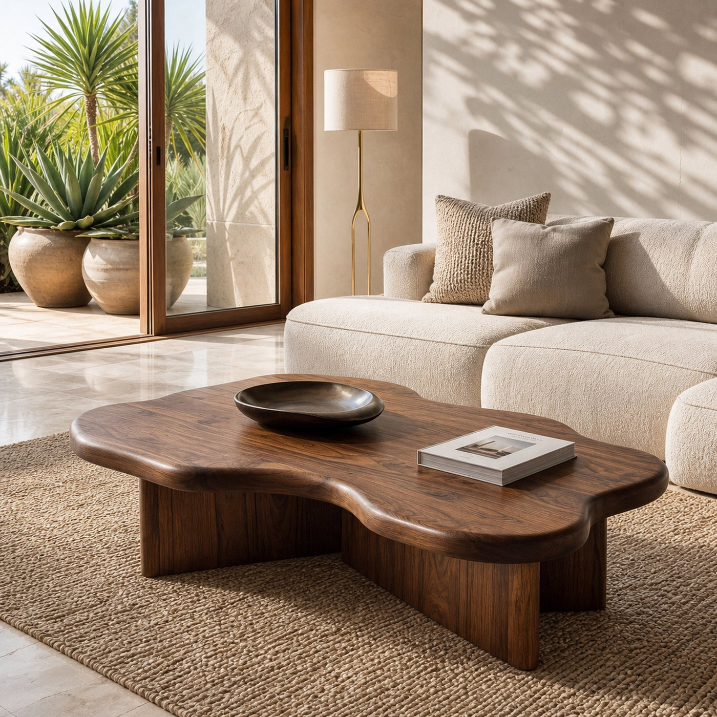 Organic Coffee Table With Cloud Shaped Tabletop For Home Decor - product view 6