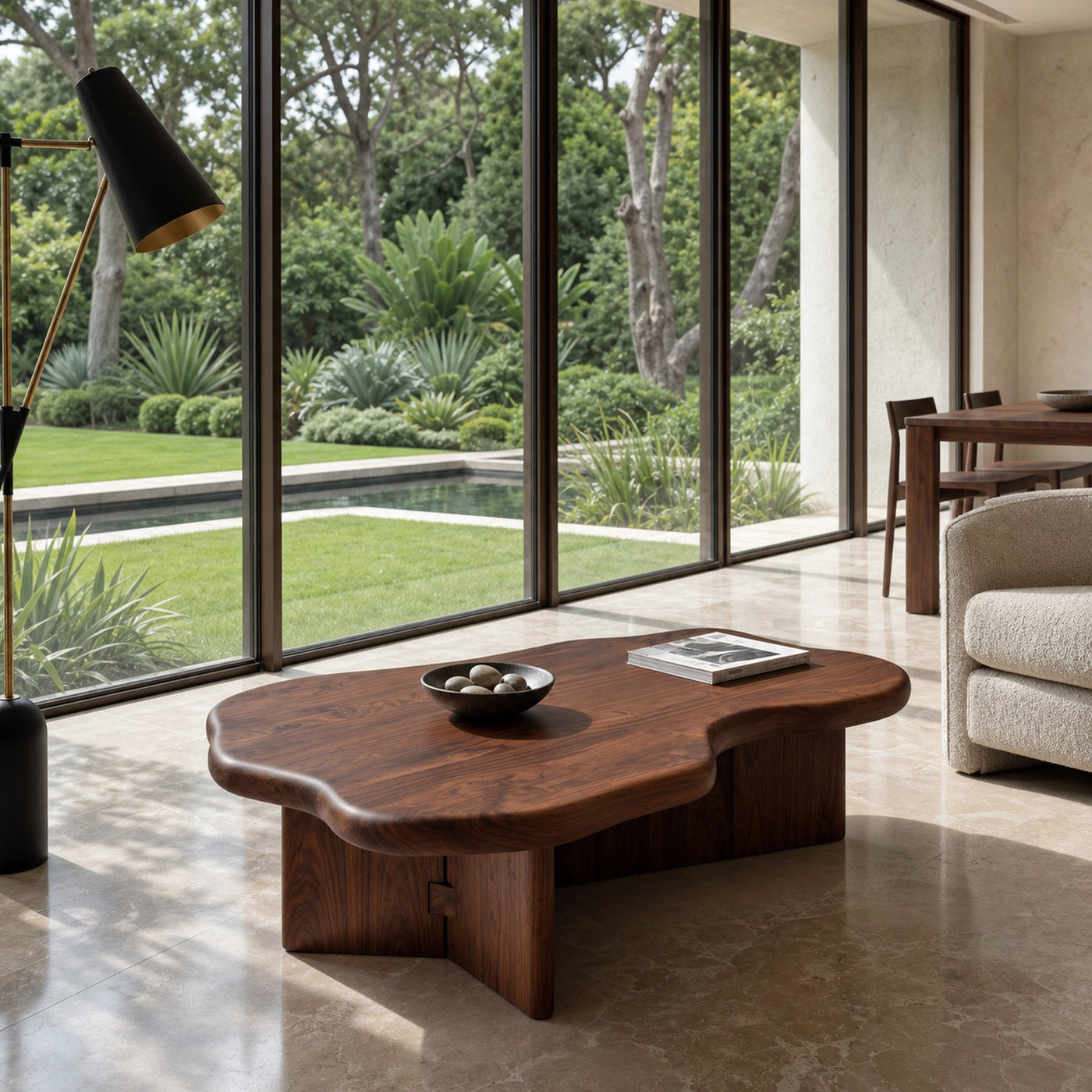 Organic Coffee Table With Cloud Shaped Tabletop For Home Decor - product view 7