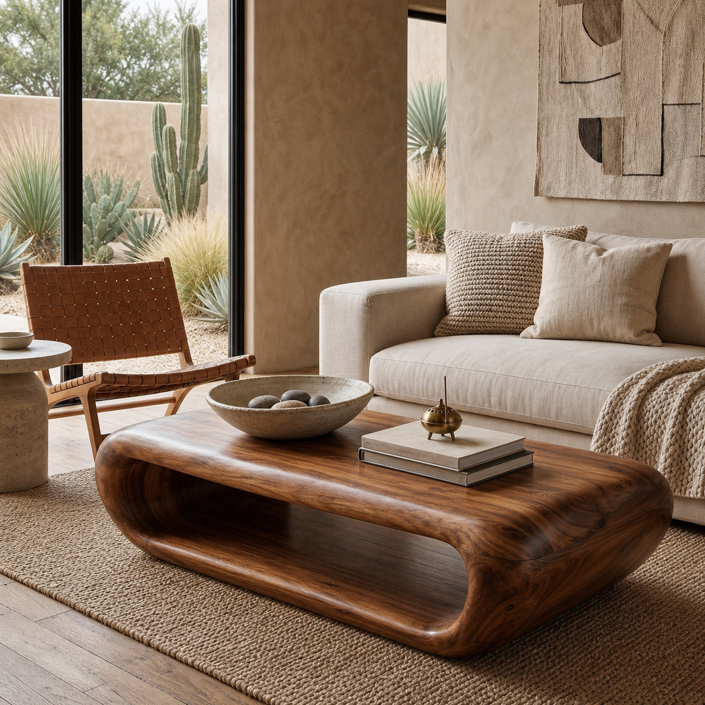 Organic Coffee Table With Open Storage For Living Room - product view 6