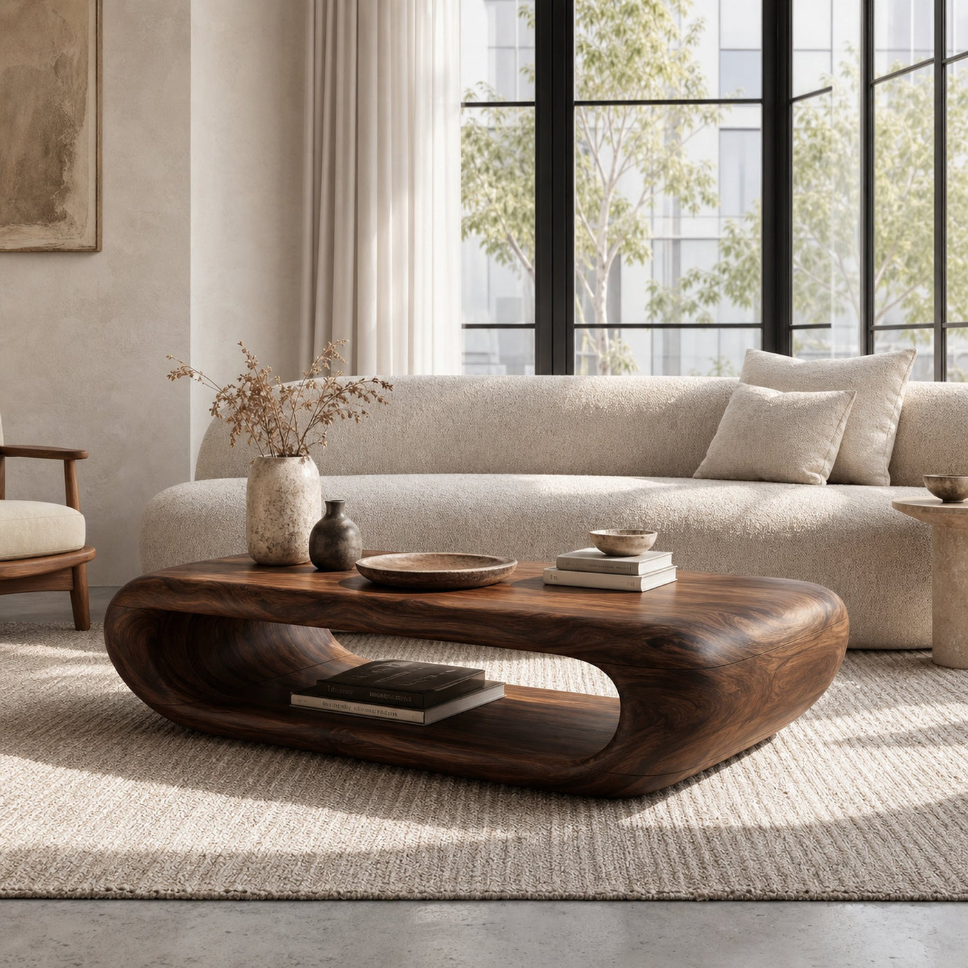 Organic Coffee Table With Open Storage For Living Room - product view 7