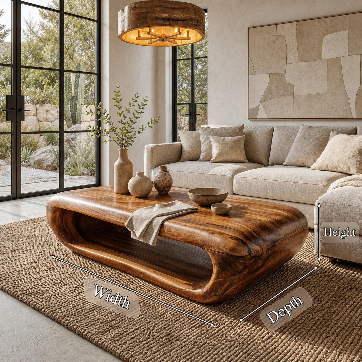 Organic Coffee Table With Open Storage For Living Room - product view 8