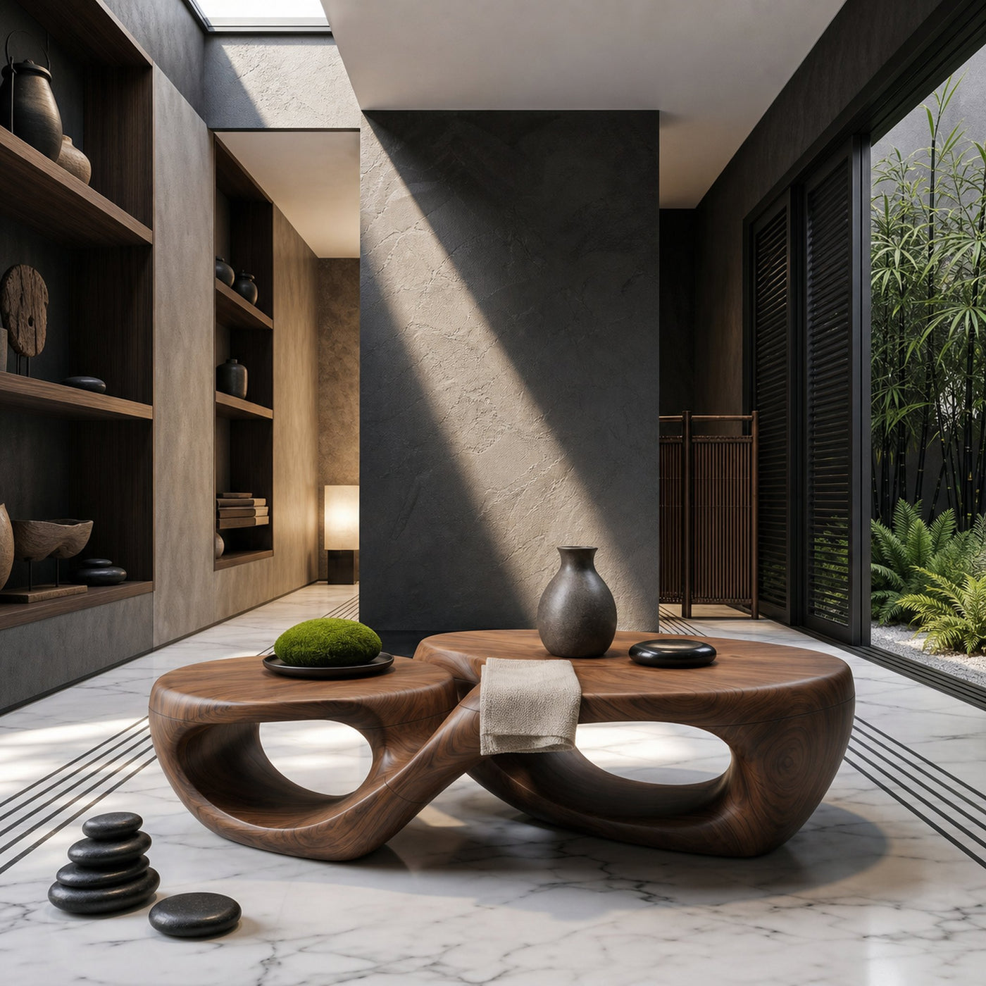 Organic Coffee Table With Sculptural Hollow Design For Living Room - product view 3