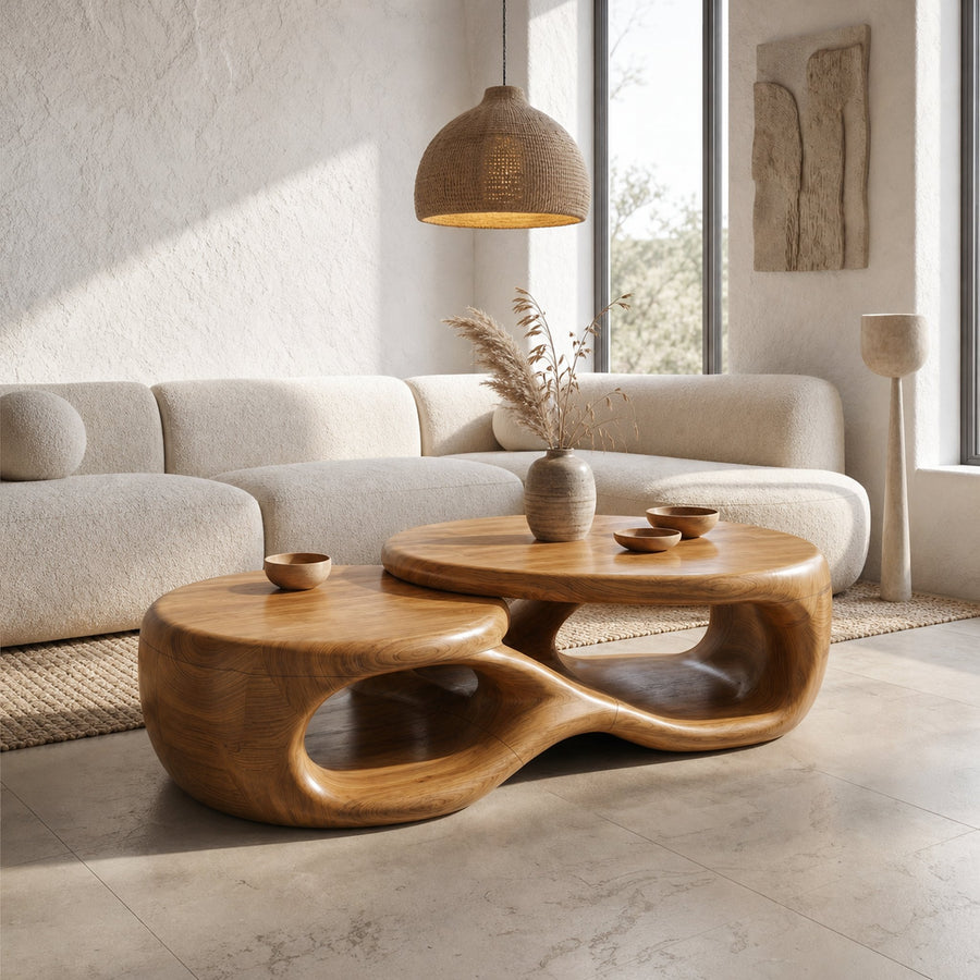 Organic Coffee Table With Sculptural Open Form Design For Living Room