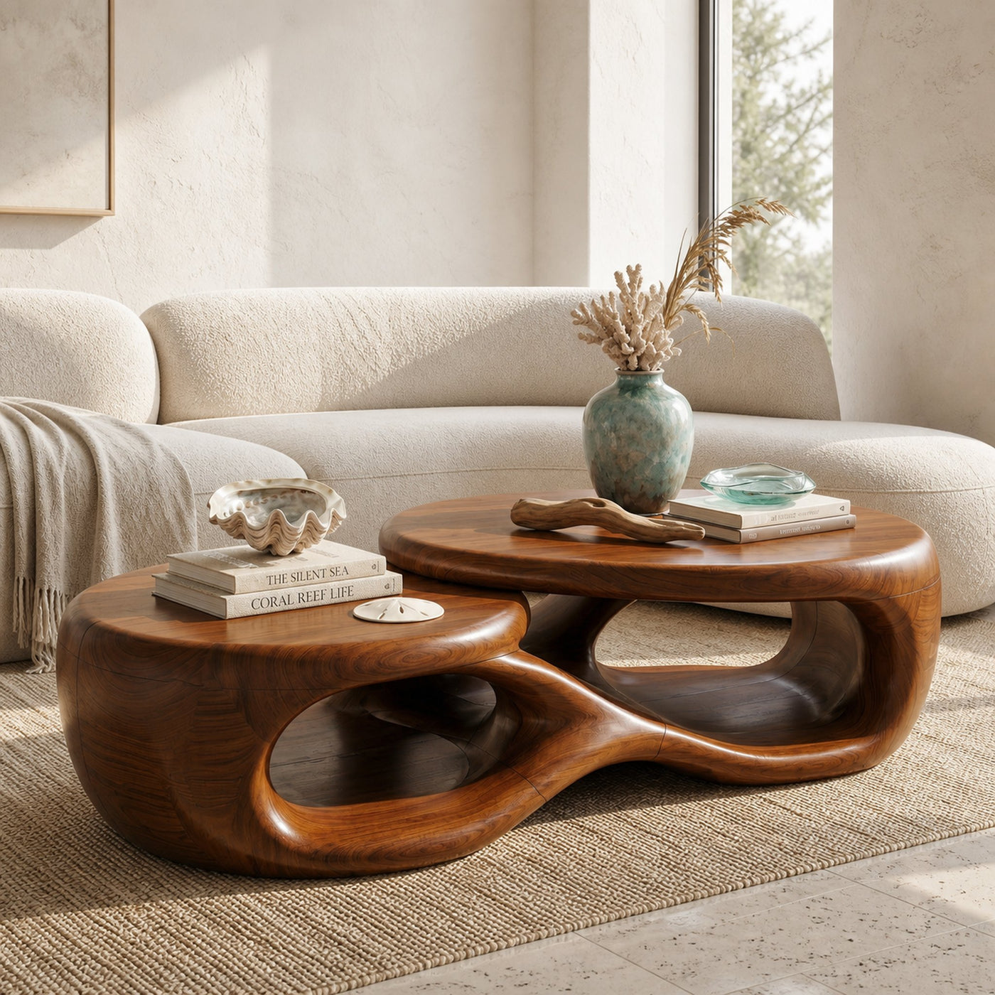Organic Coffee Table With Sculptural Open Form Design For Living Room - product view 6