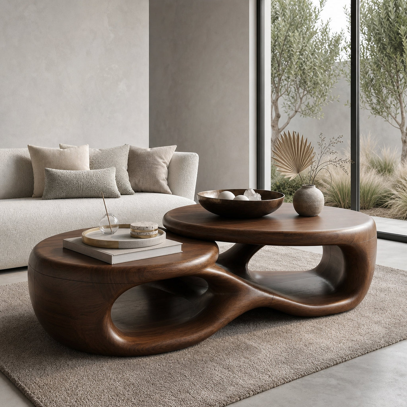 Organic Coffee Table With Sculptural Open Form Design For Living Room - product view 7