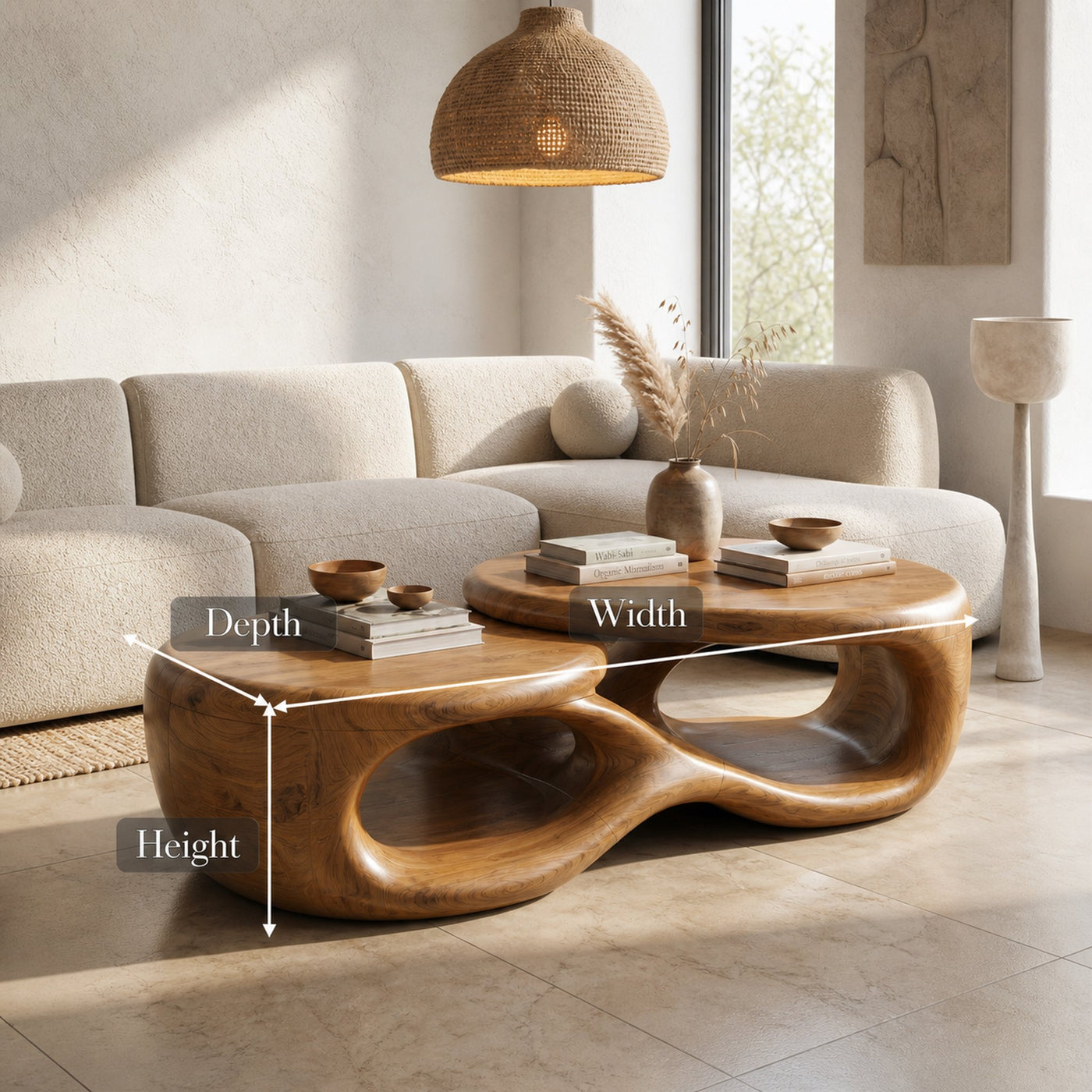 Organic Coffee Table With Sculptural Open Form Design For Living Room - product view 8