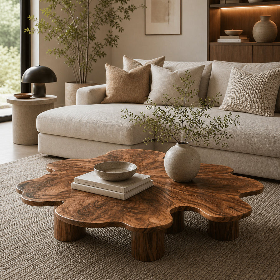 Organic Live Edge Coffee Table For Contemporary Home