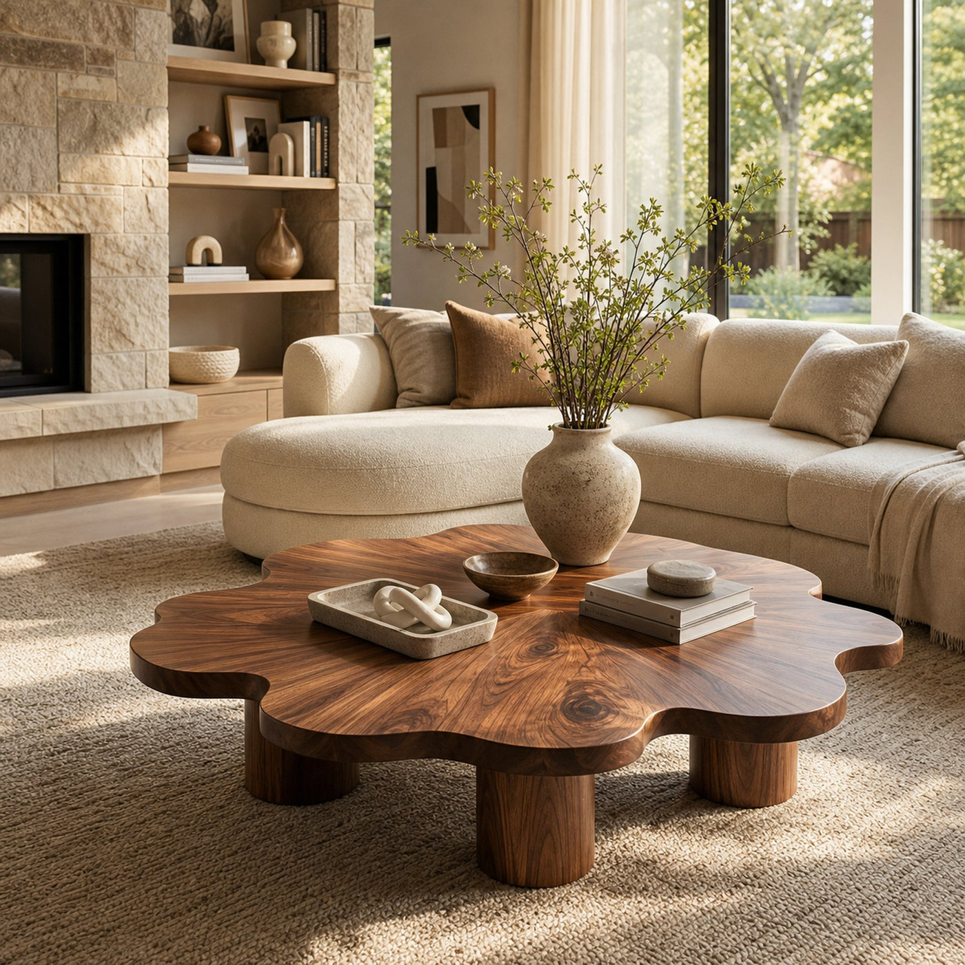Organic Live Edge Coffee Table For Contemporary Home - product view 7