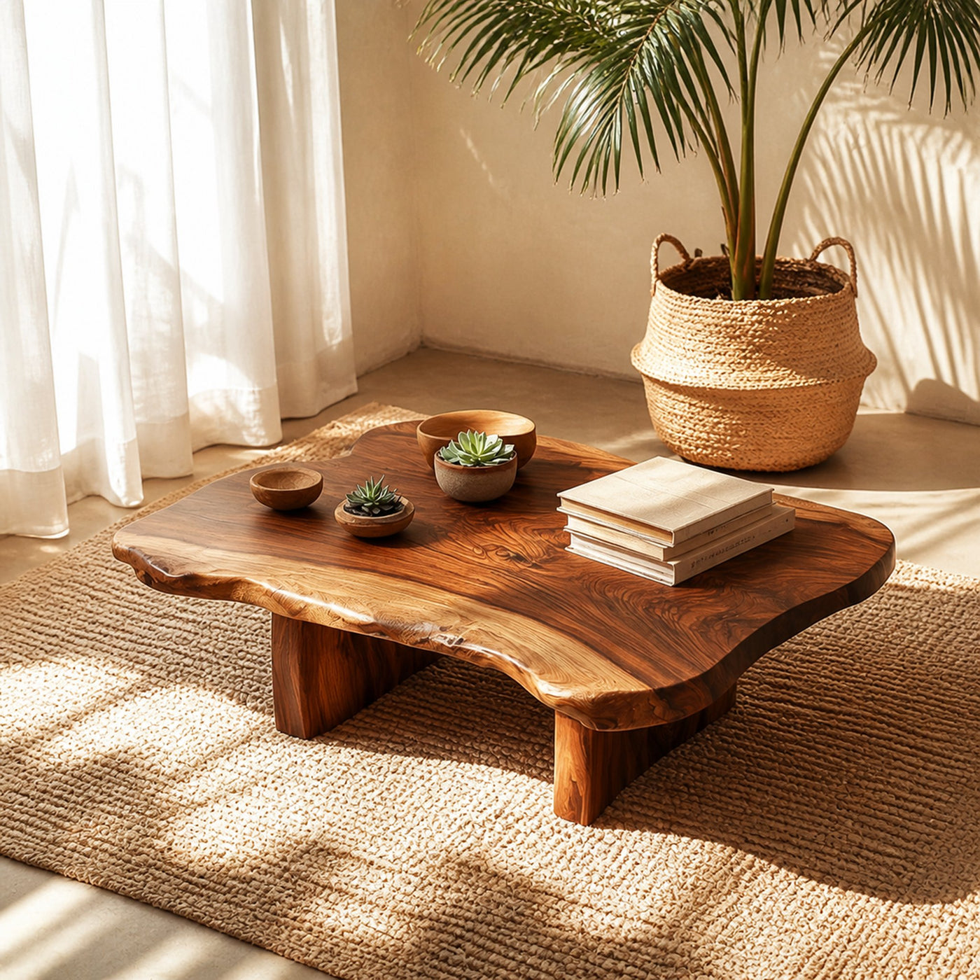 Organic Live Edge Coffee Table For Living Room And Lounge