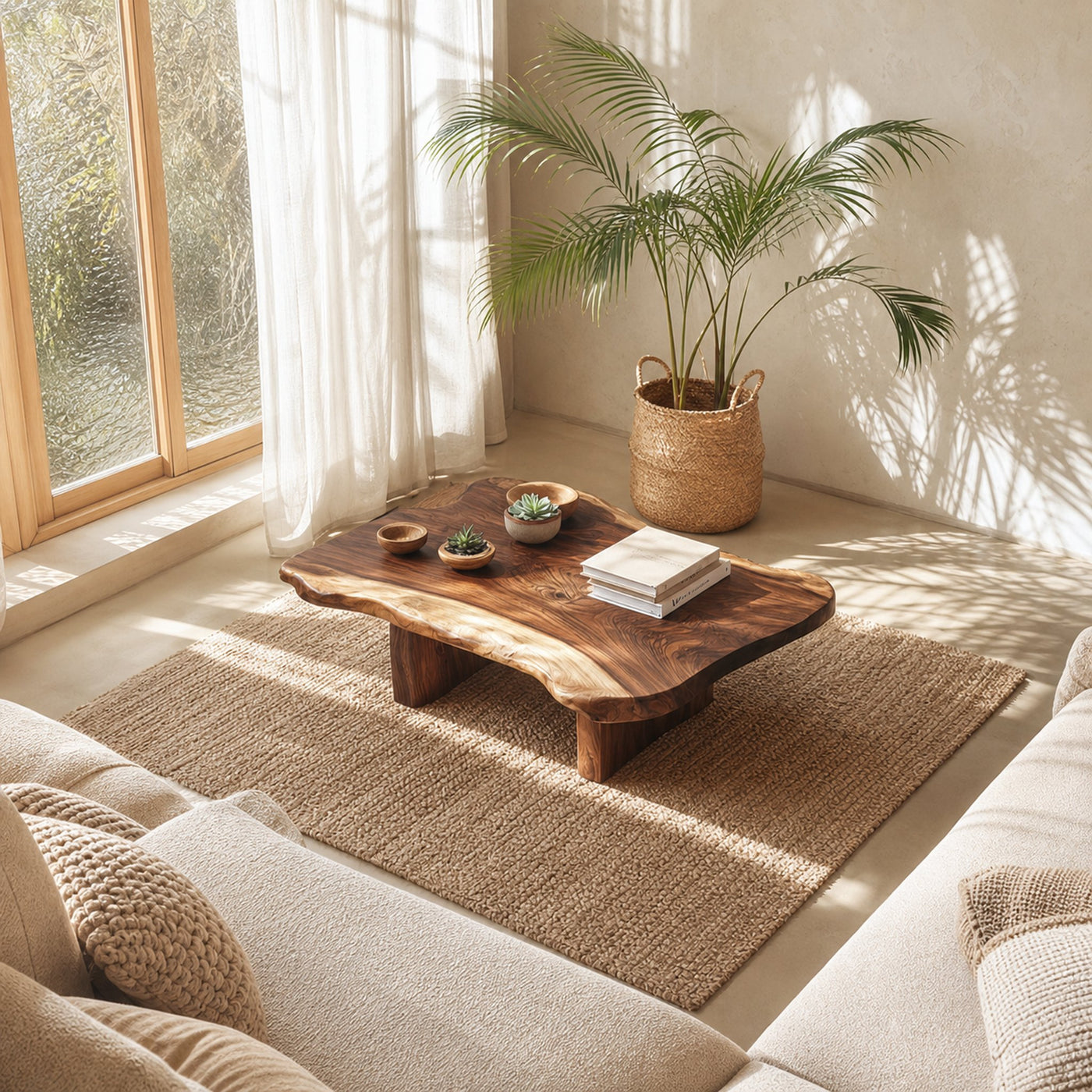 Organic Live Edge Coffee Table For Living Room And Lounge - product view 2