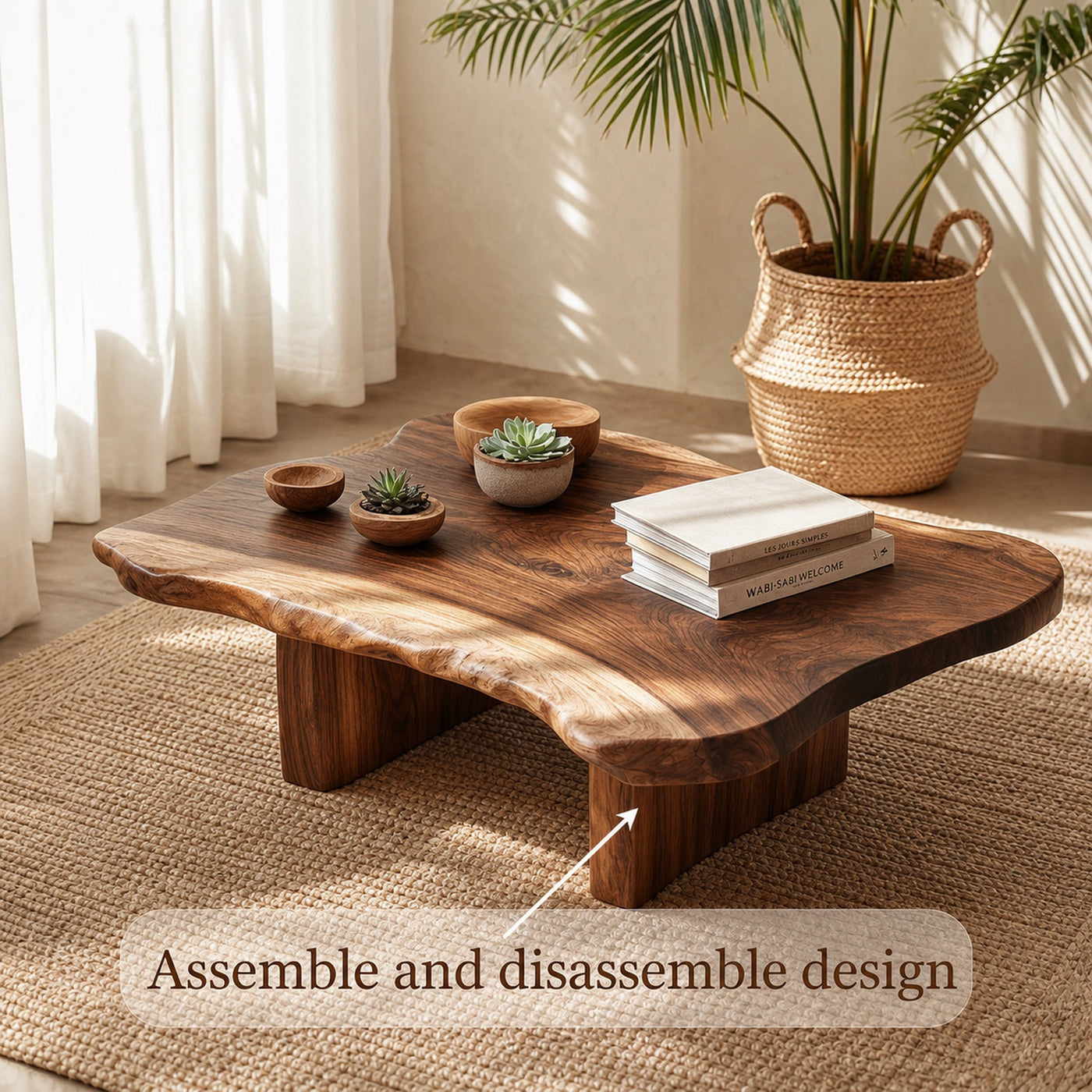 Organic Live Edge Coffee Table For Living Room And Lounge - product view 3