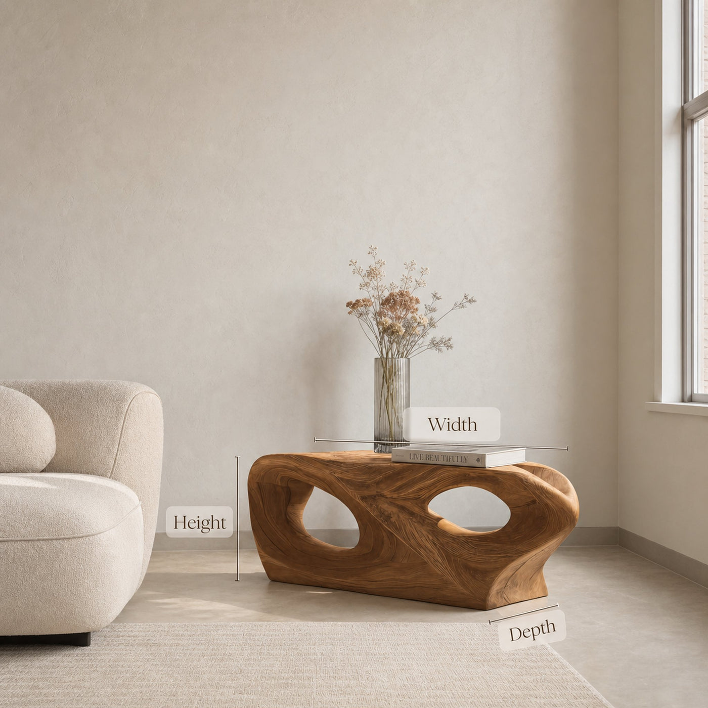 Organic Modern Coffee Table For Living Room Interiors - product view 6