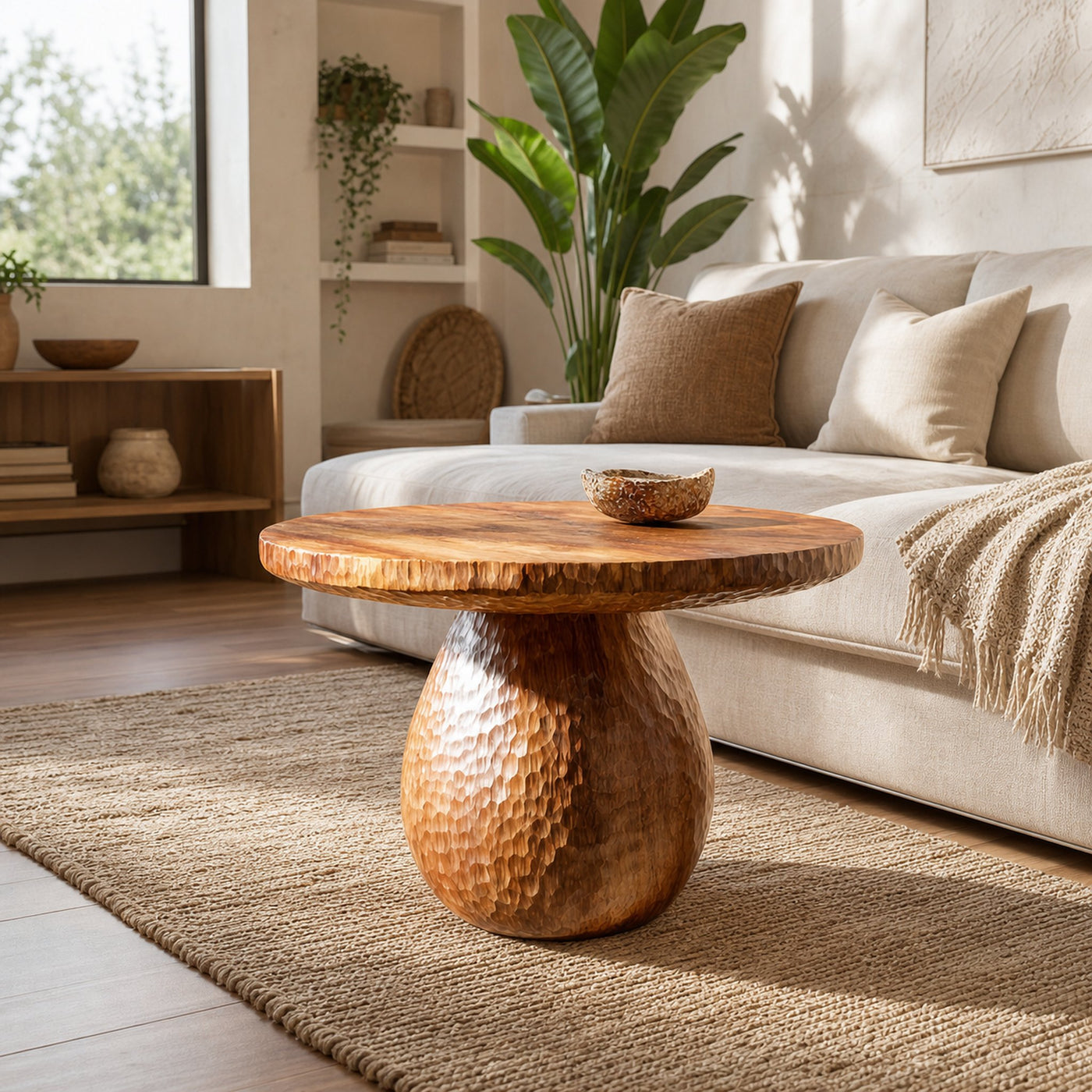 Organic Modern Wooden Coffee Table Living Room