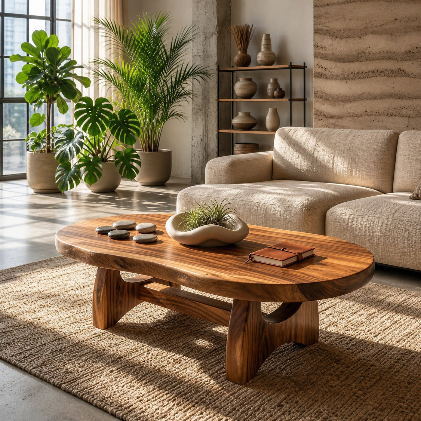 Organic Oval Coffee Table For Loft Living