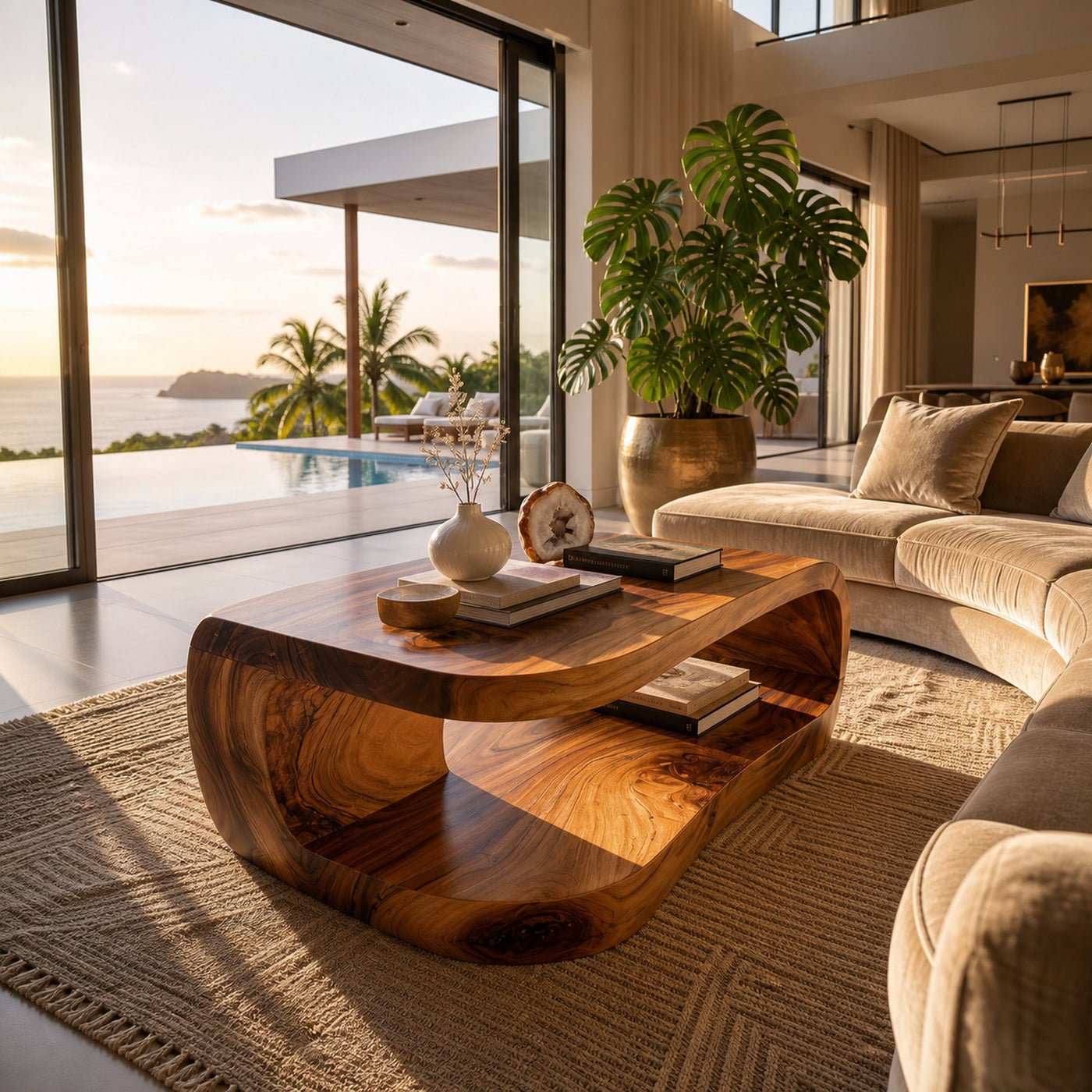 Organic Rounded Coffee Table For Modern Lounge - product view 6