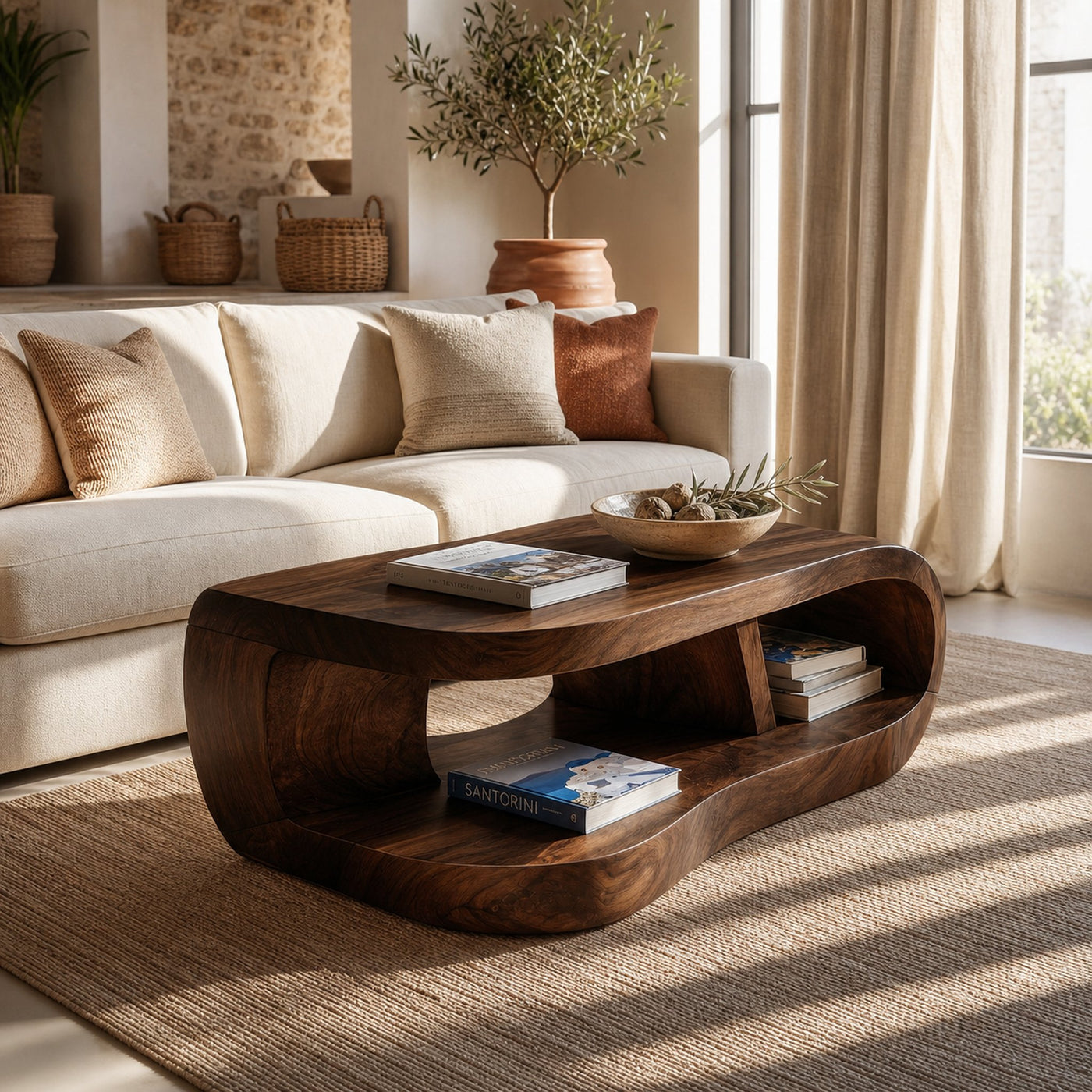 Organic Rounded Coffee Table For Modern Lounge - product view 7