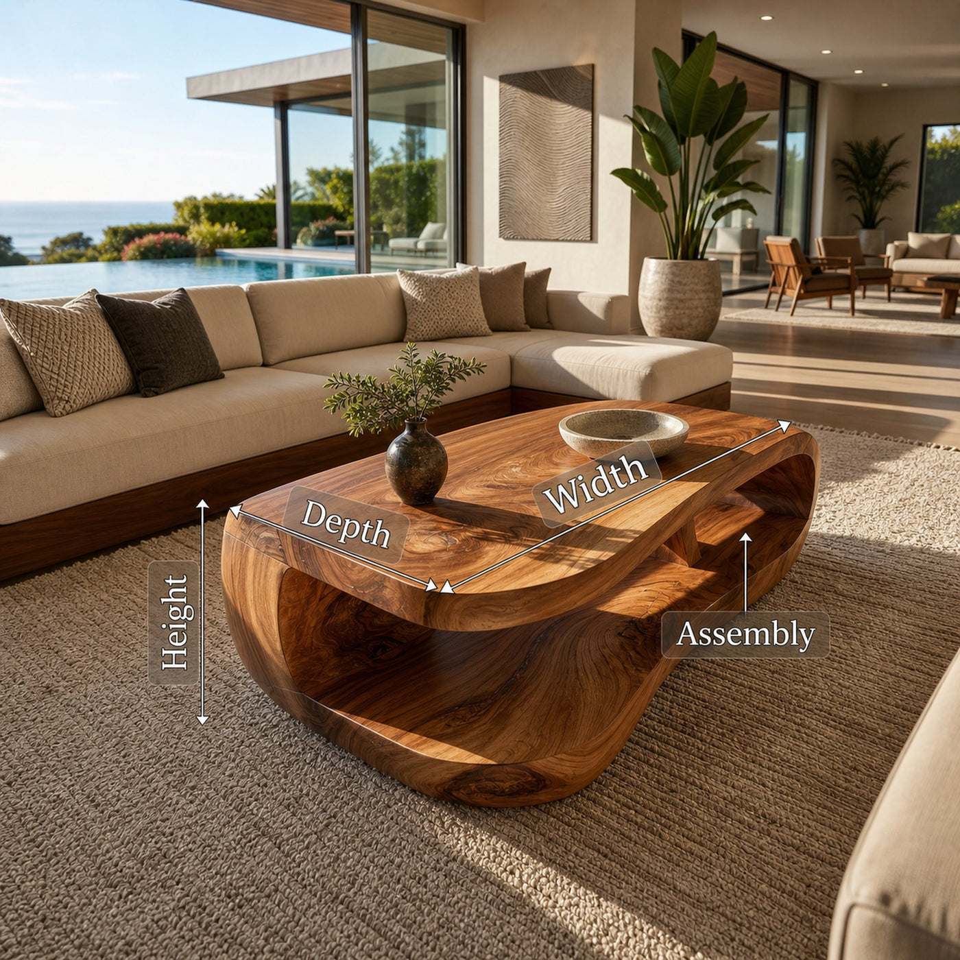 Organic Rounded Coffee Table For Modern Lounge - product view 8