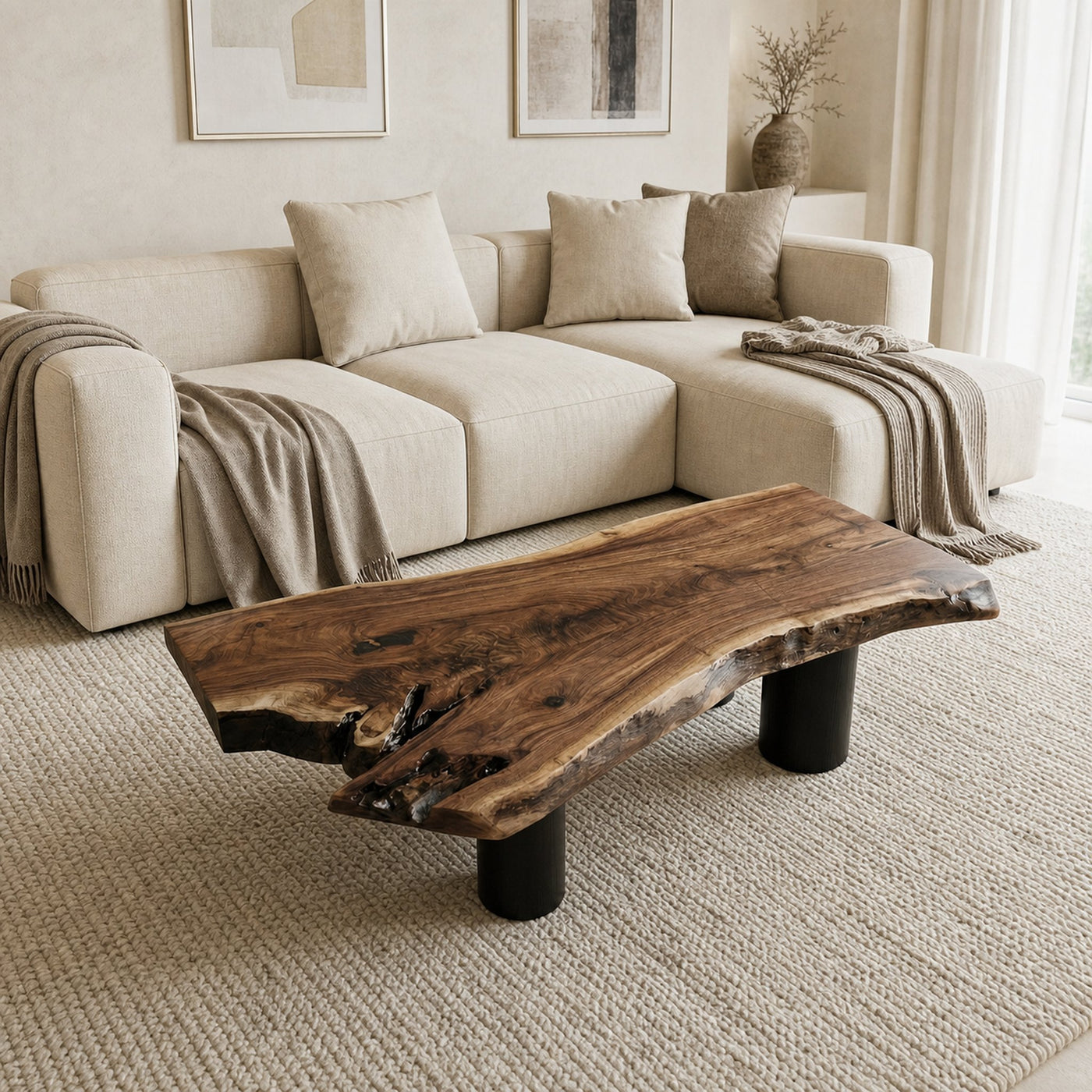 Organic Rustic Wood Coffee Table For Living Room - product view 2