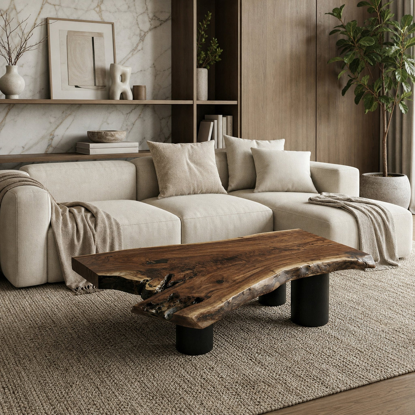 Organic Rustic Wood Coffee Table For Living Room - product view 3