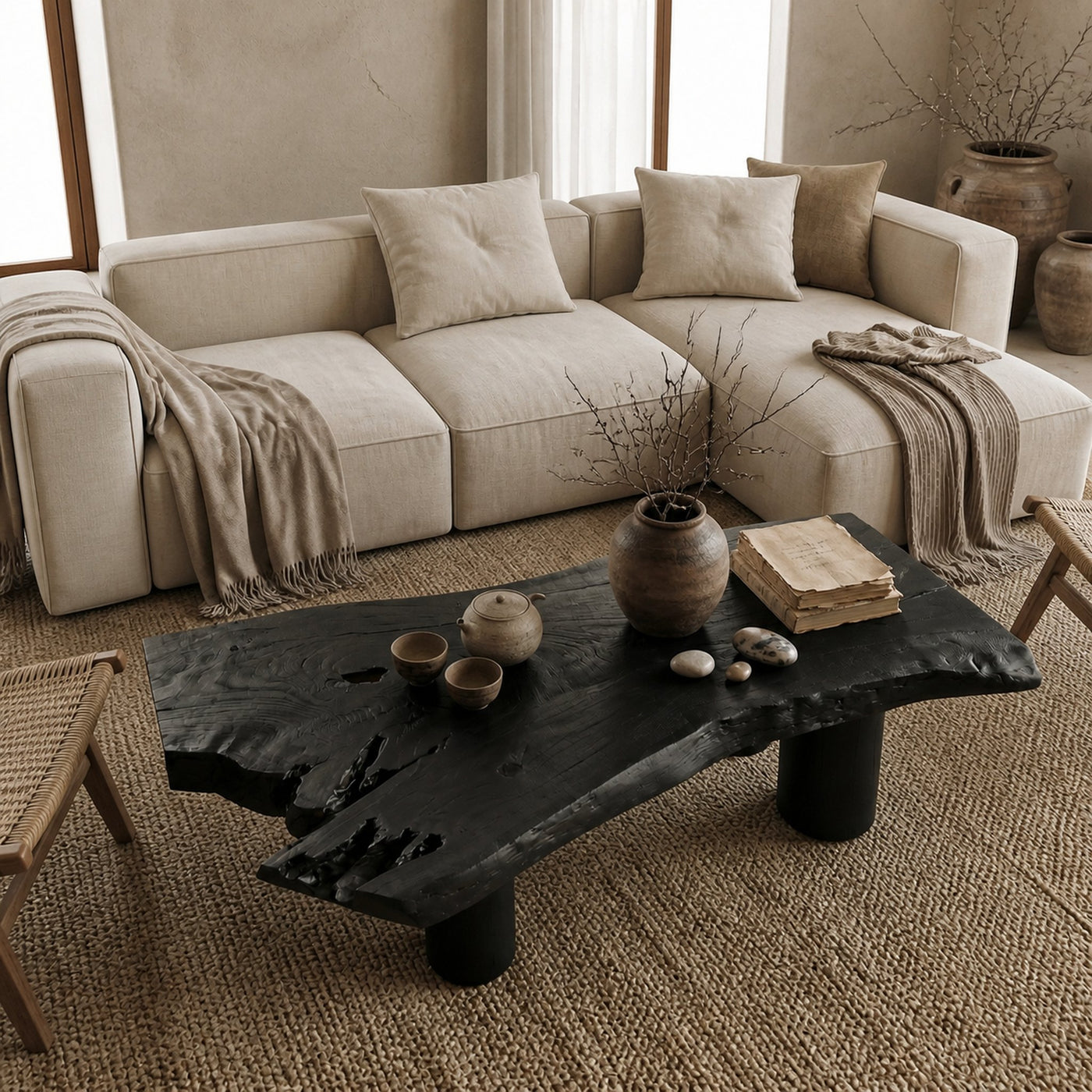 Organic Rustic Wood Coffee Table For Living Room - product view 4