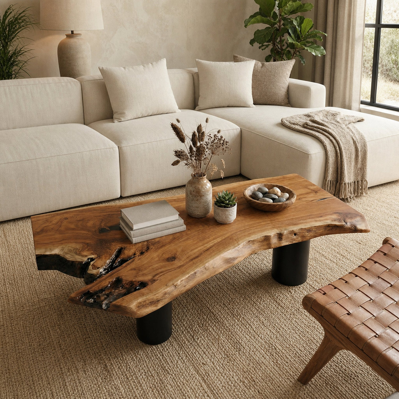 Organic Rustic Wood Coffee Table For Living Room - product view 6