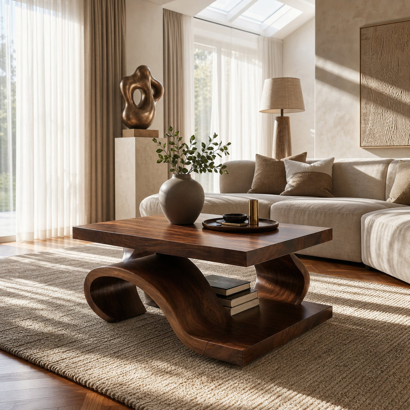 Organic Wood Coffee Table For Modern Lounge - product view 7