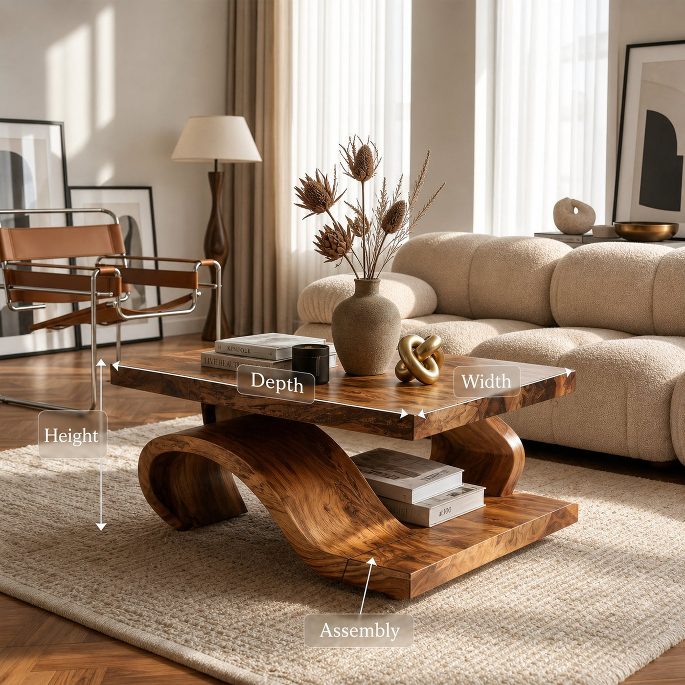 Organic Wood Coffee Table For Modern Lounge - product view 8