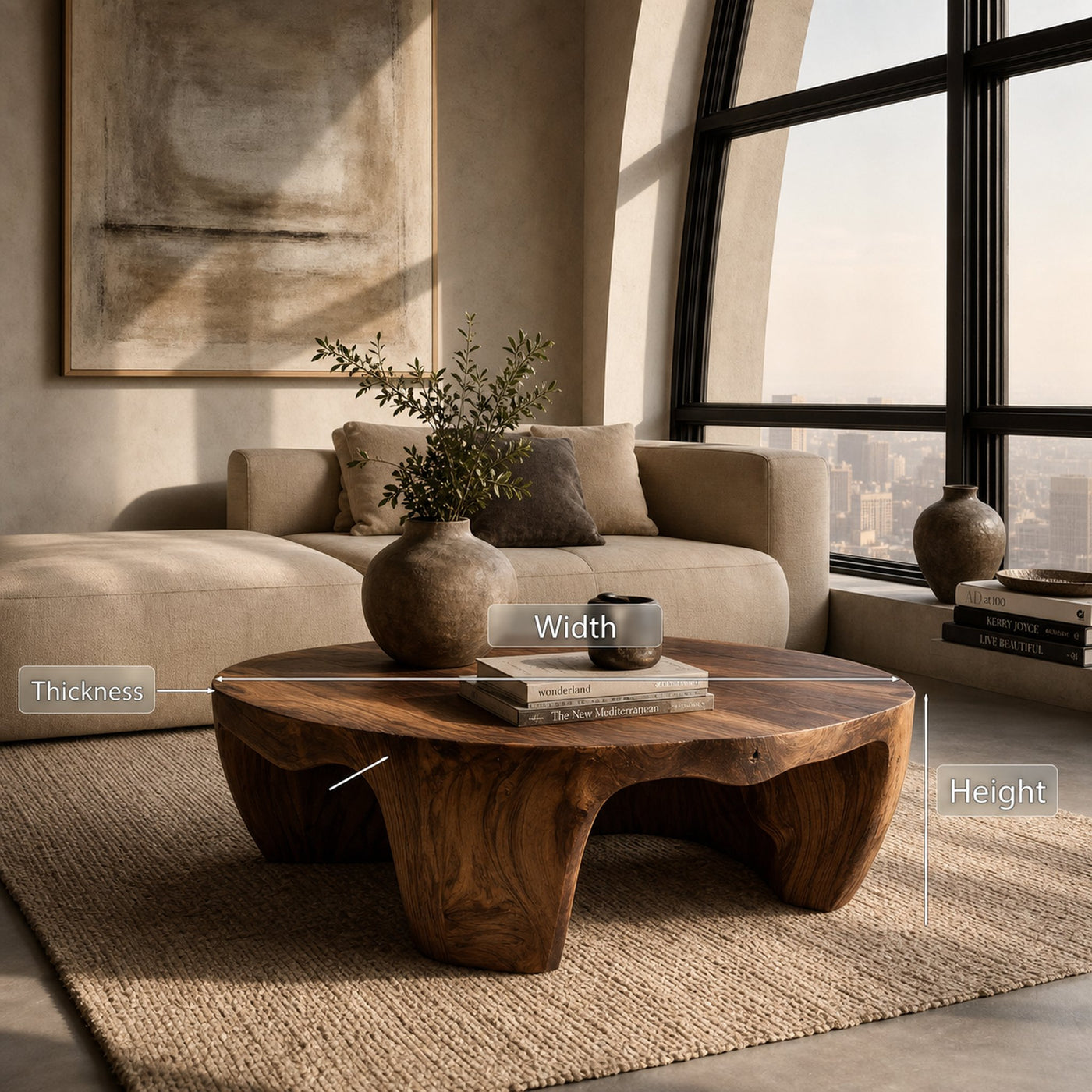 Organic Wooden Coffee Table For Home Interiors - product view 7