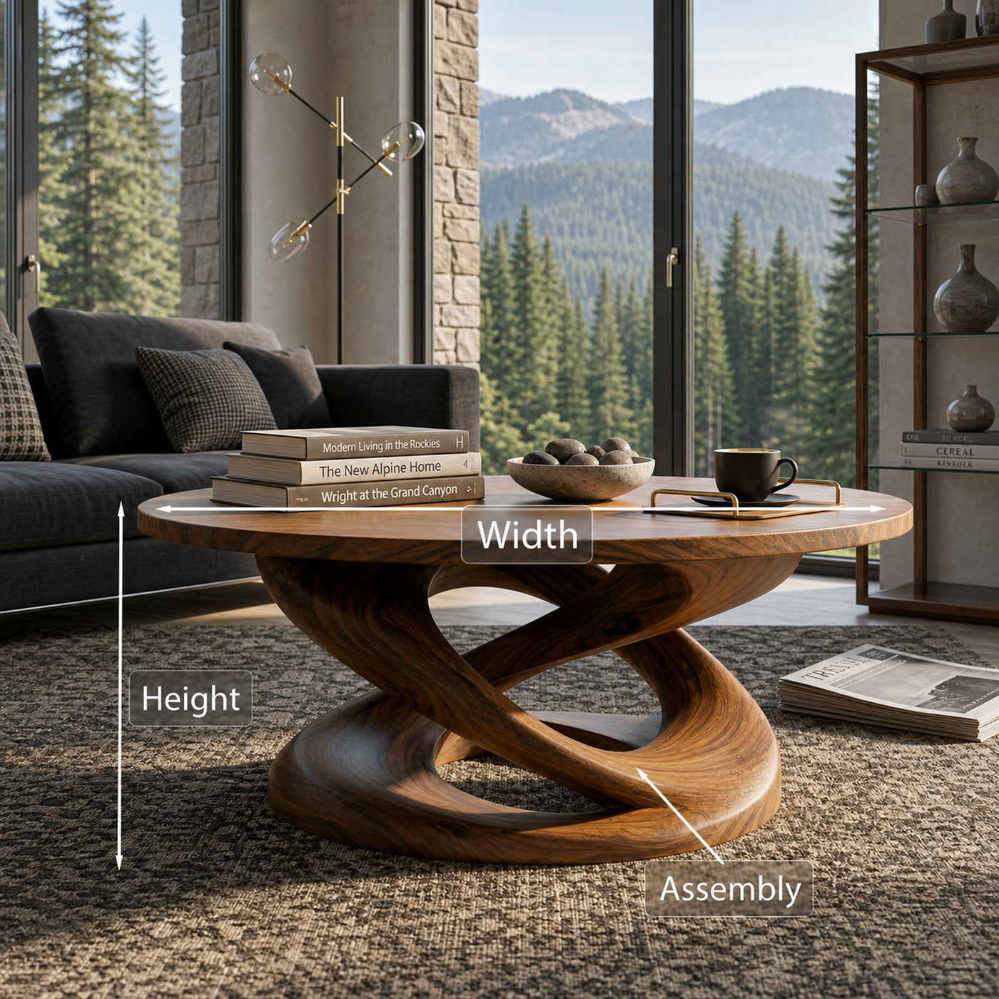 Round Coffee Table With Twisted Pedestal For Luxury Living Room - product view 8