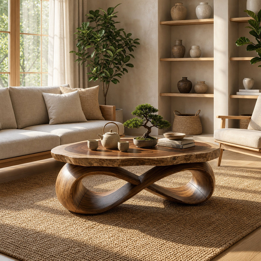 Rustic Accent Coffee Table Lounge Area