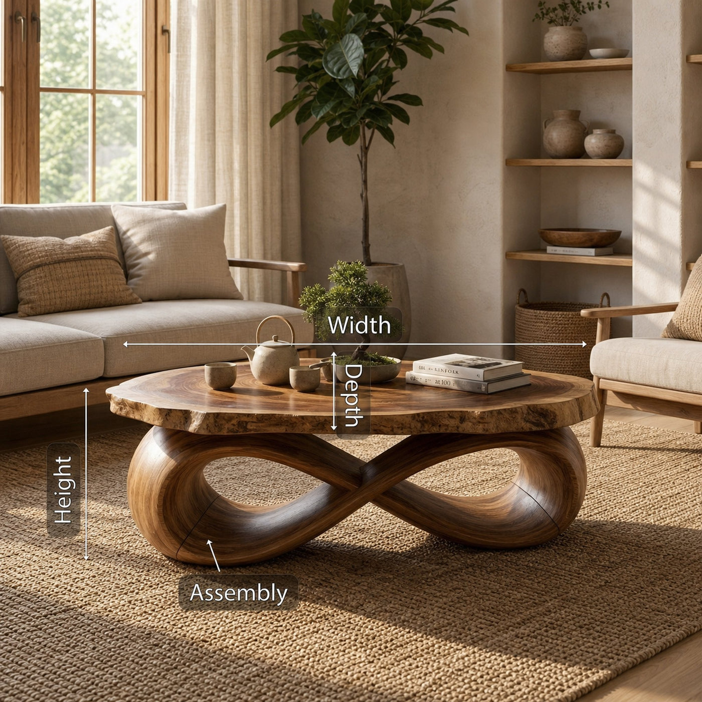 Rustic Accent Coffee Table Lounge Area - product view 8