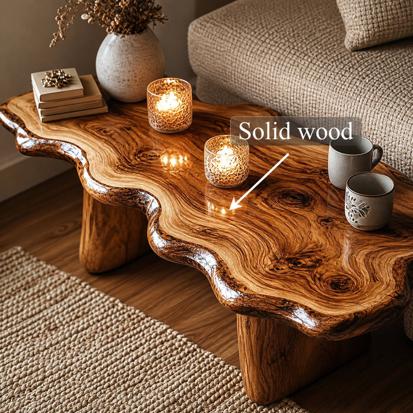 Rustic Artisanal Coffee Table Living Room And Cozy Room - product view 3