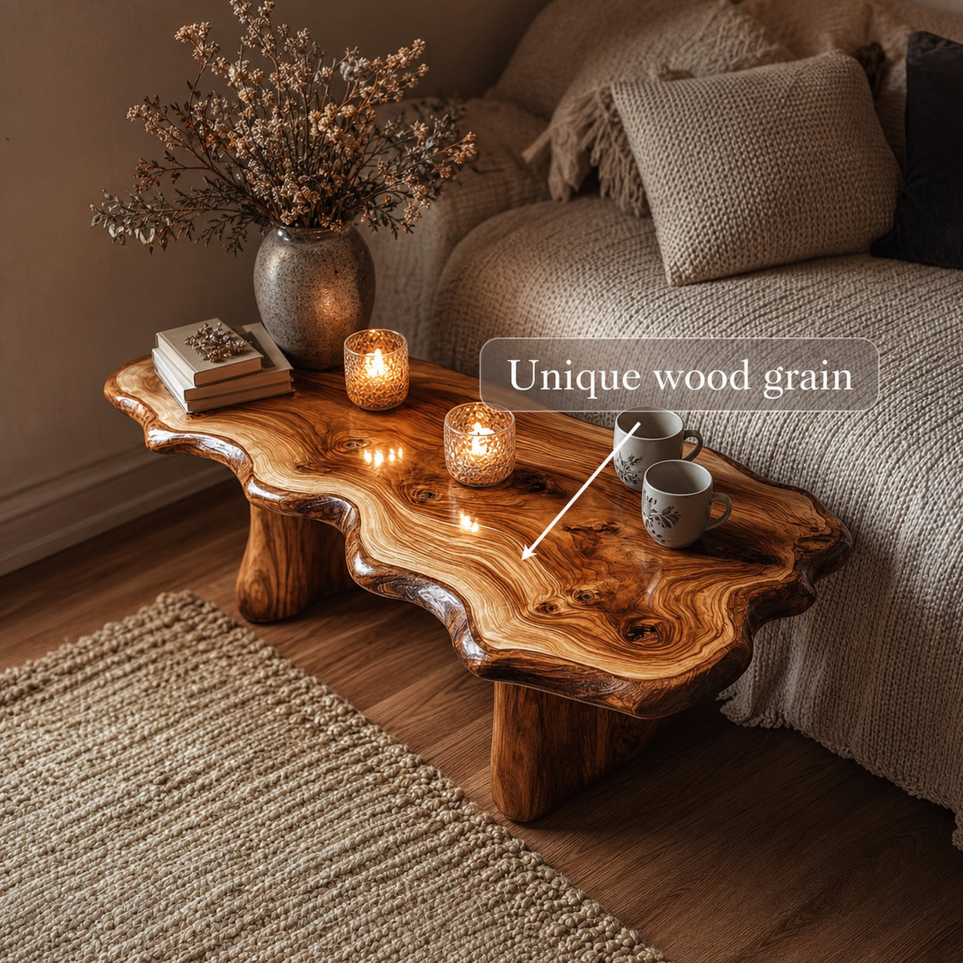 Rustic Artisanal Coffee Table Living Room And Cozy Room - product view 4