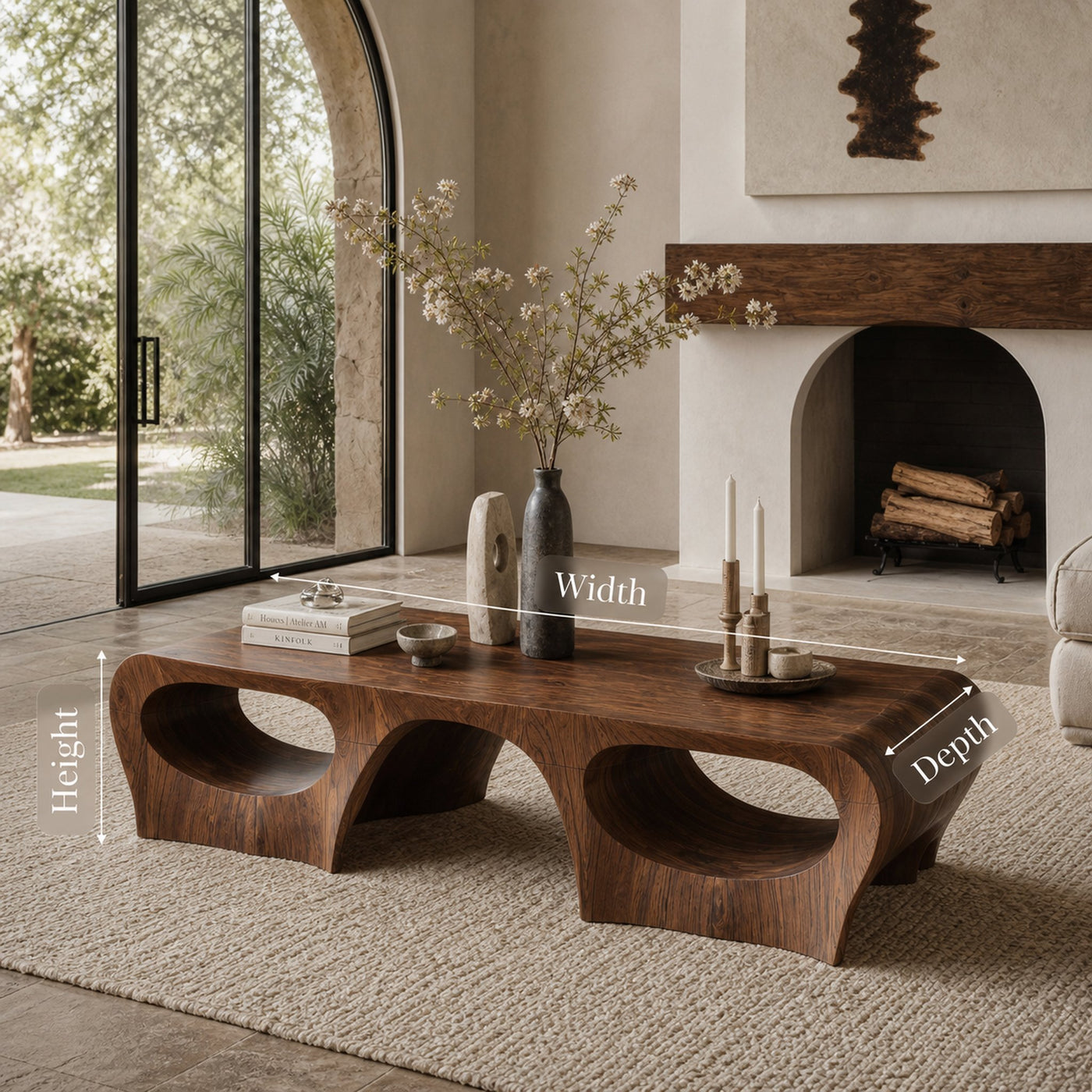 Rustic Coffee Table For Cabin Style Interiors - product view 6