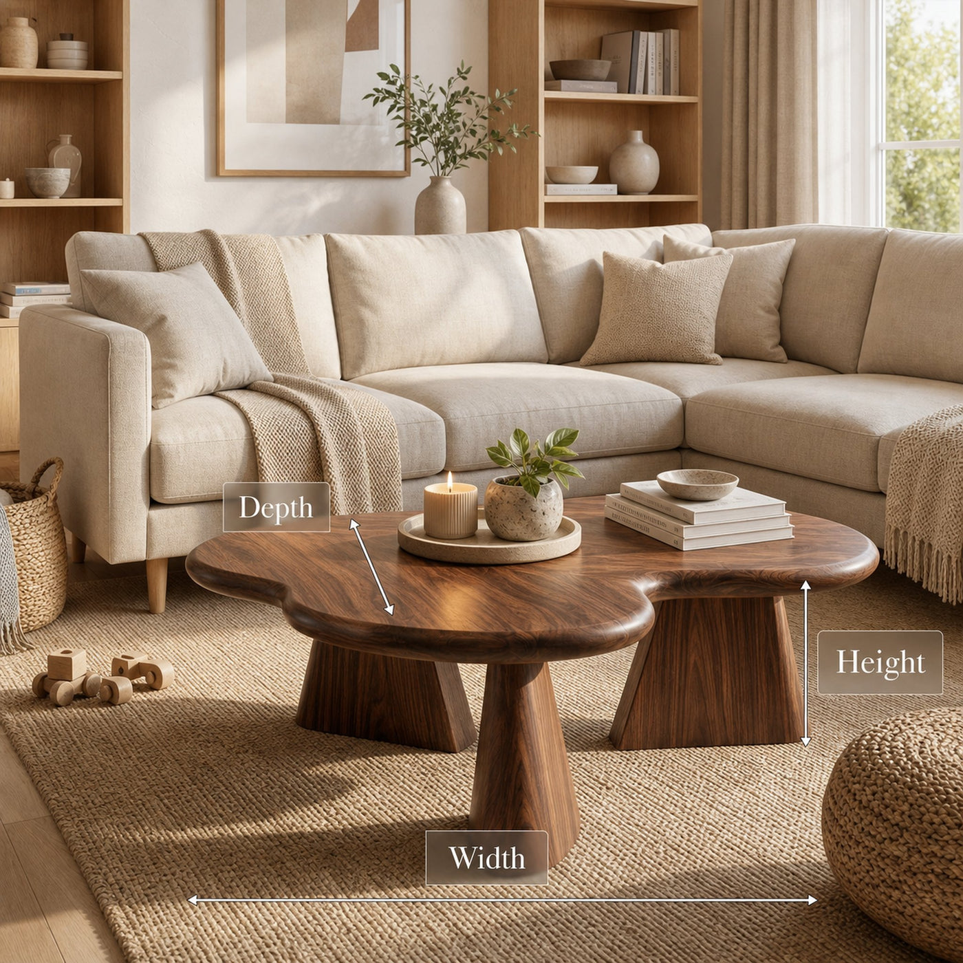 Rustic Coffee Table Living Room Bedroom - product view 8
