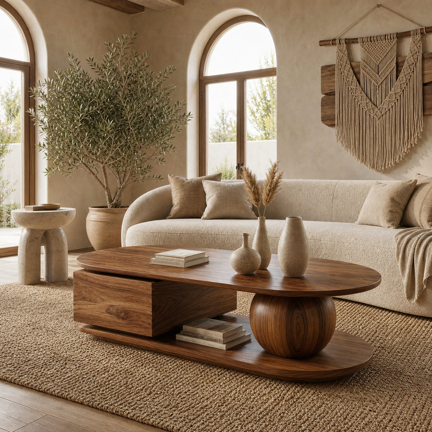 Rustic Coffee Table Solid Wood For Living Room
