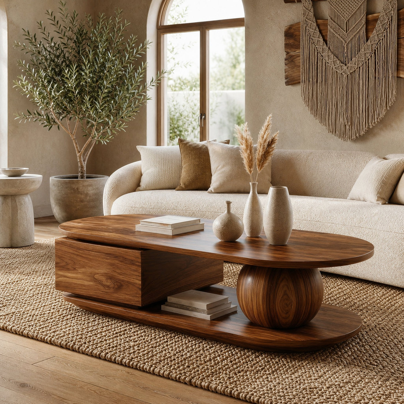 Rustic Coffee Table Solid Wood For Living Room - product view 6