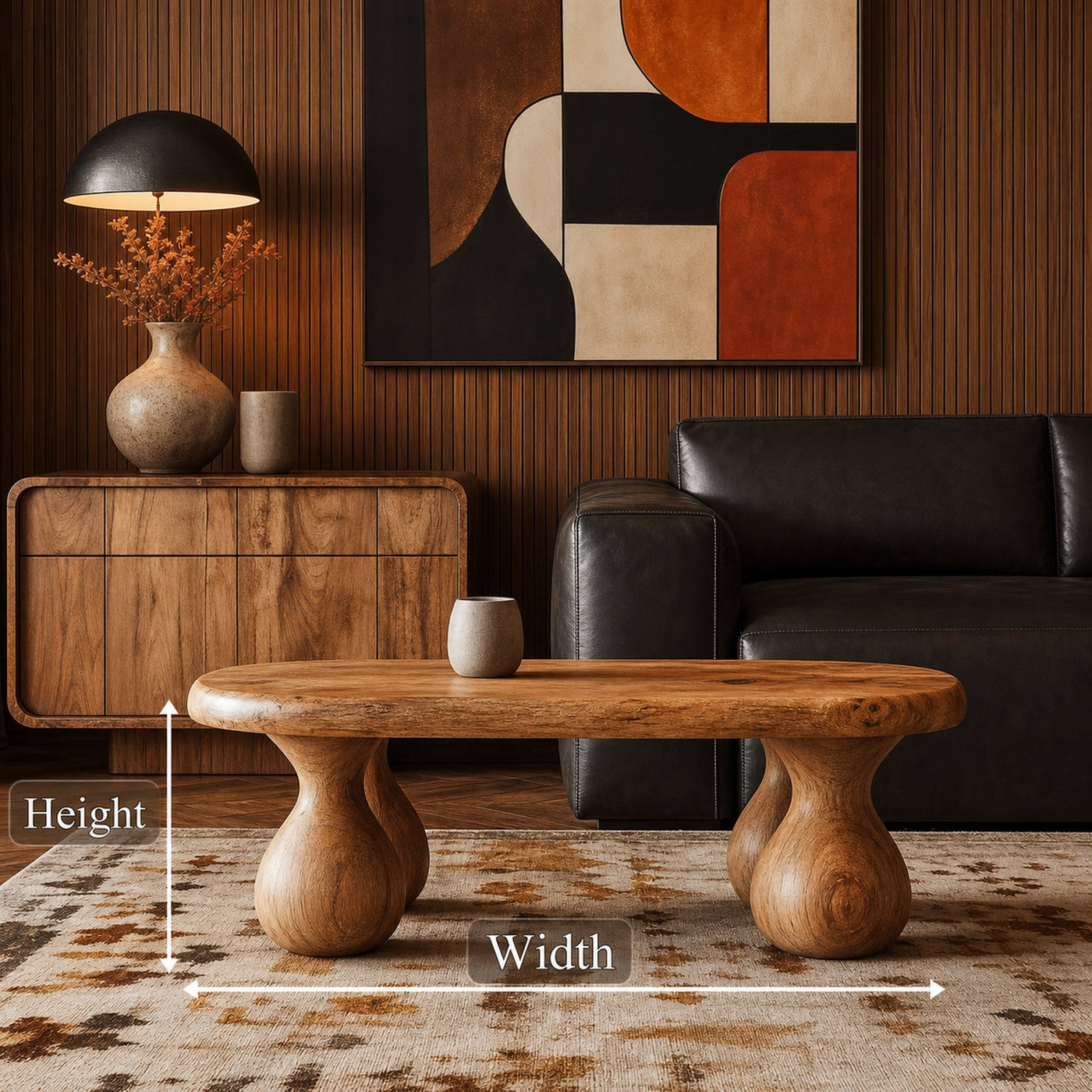 Rustic Coffee Table With Handcrafted Sculptural Wood Design For Living Room - product view 8