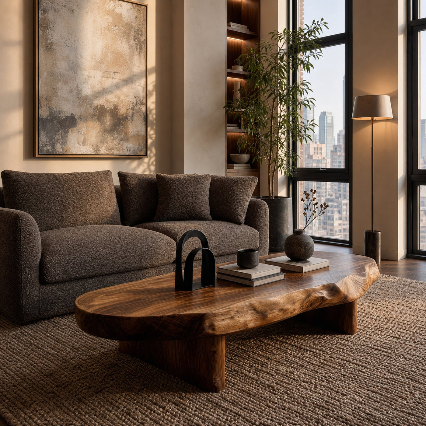 Rustic Coffee Table With Live Edge For Living Room - product view 6