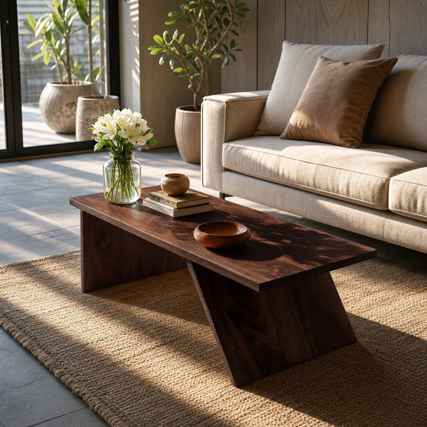 Rustic Coffee Table With Natural Grain Finish For Living - product view 6