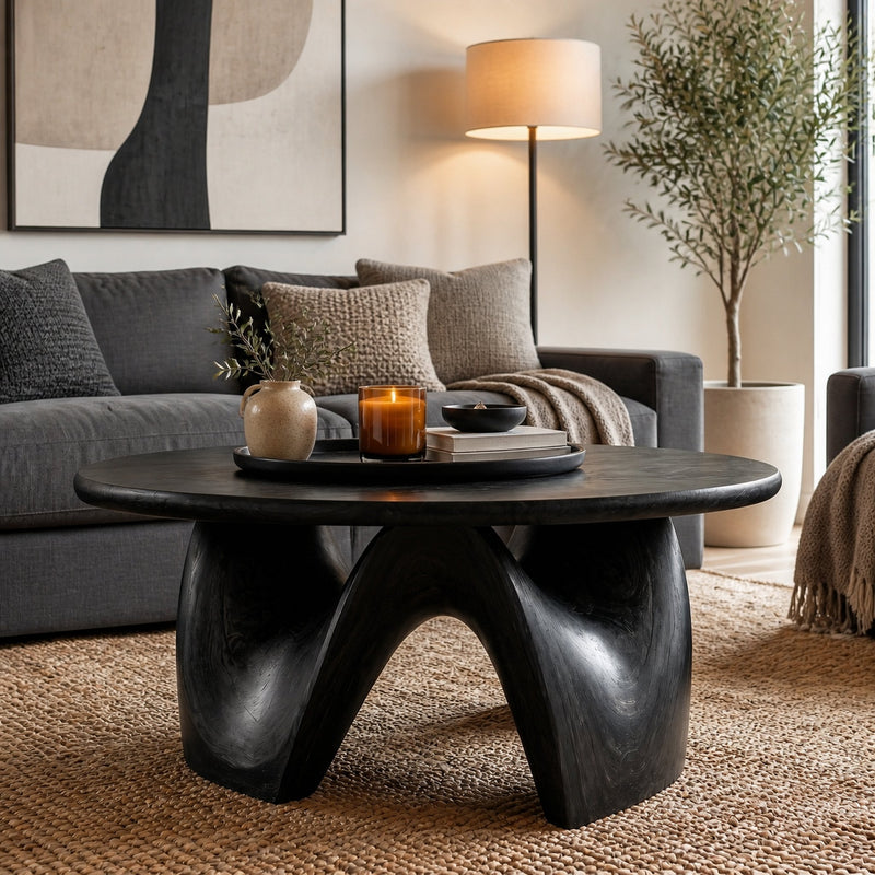 Driftform Morningside Live Edge Coffee Table with S-Curve Base