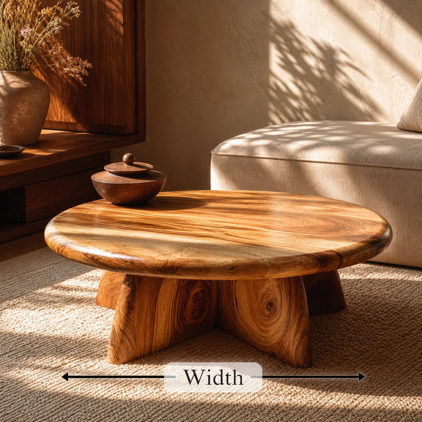 Rustic Coffee Table With Solid Wood Stump Base For Living Room - product view 8