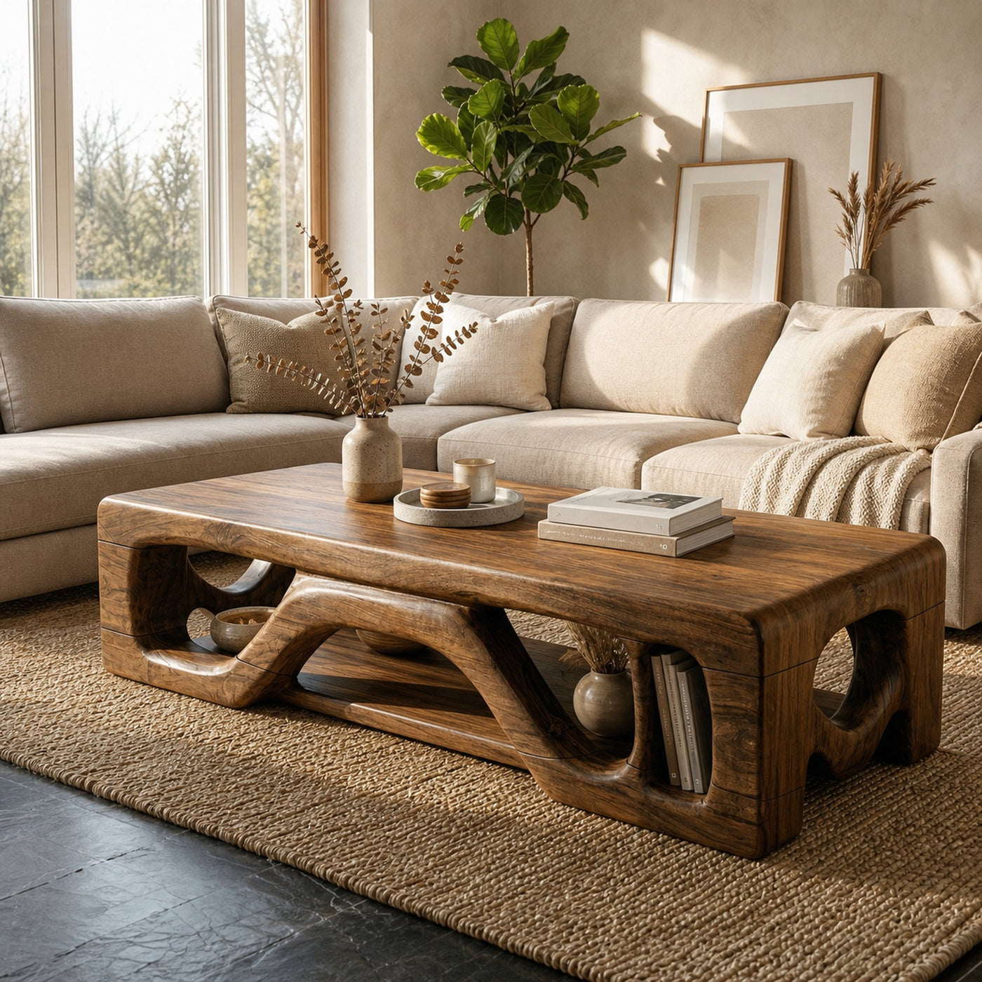 Rustic Contemporary Coffee Table Lounge Area