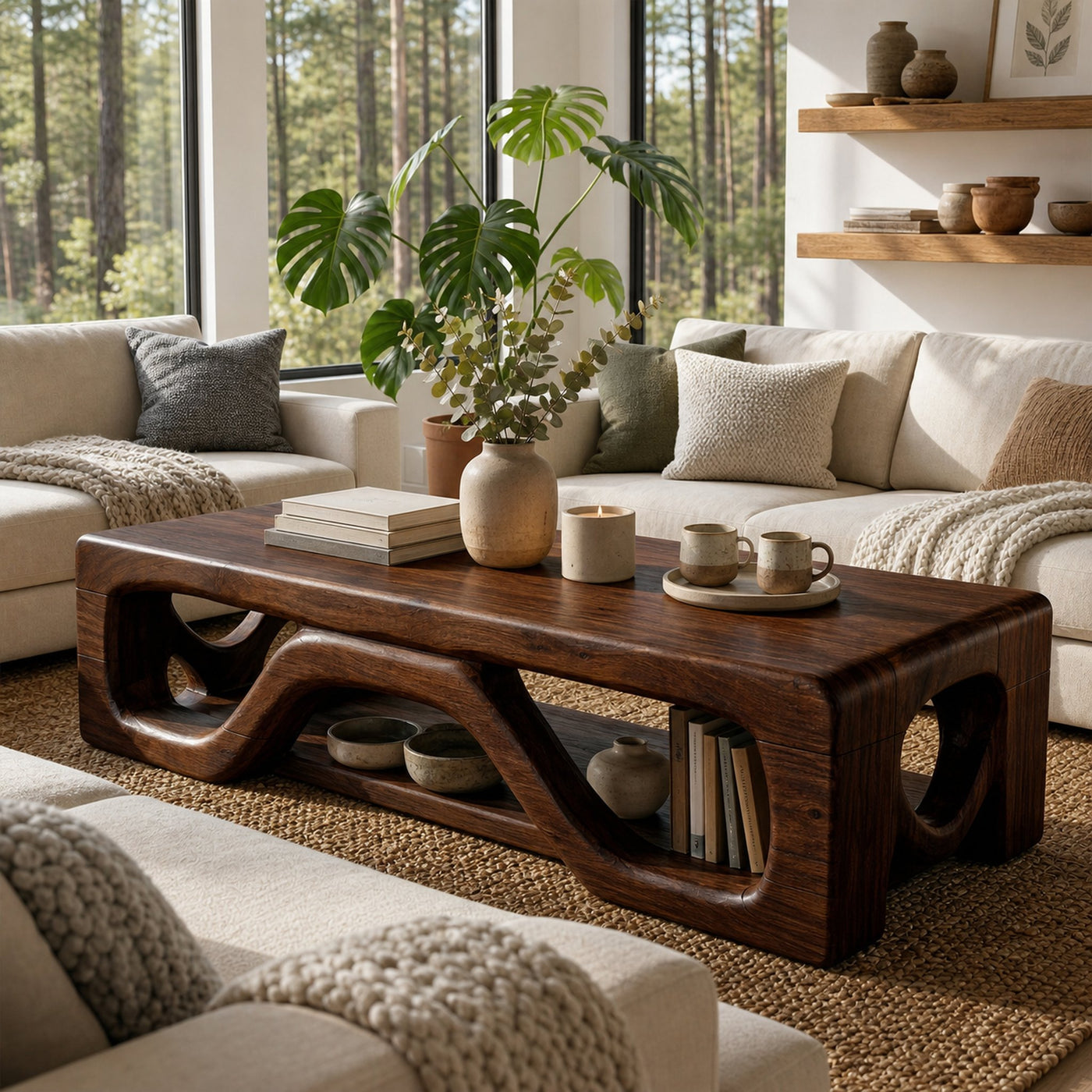 Rustic Contemporary Coffee Table Lounge Area - product view 6