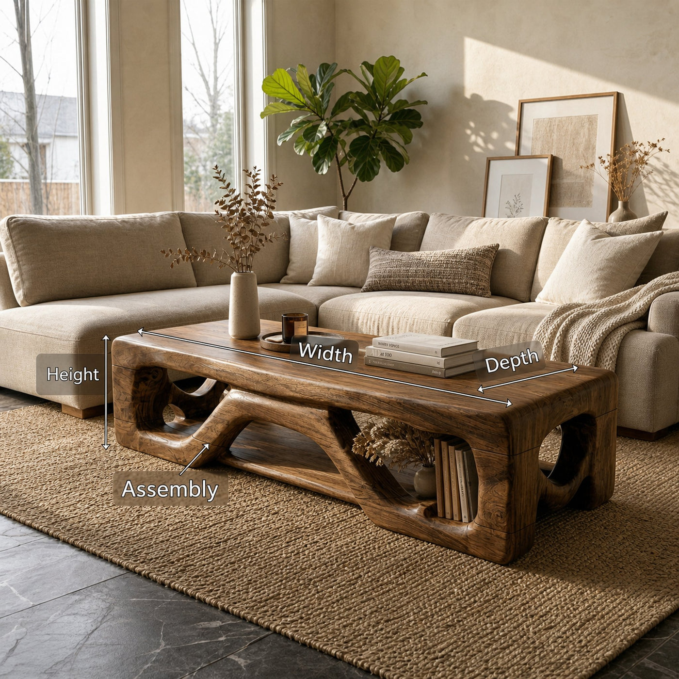 Rustic Contemporary Coffee Table Lounge Area - product view 8