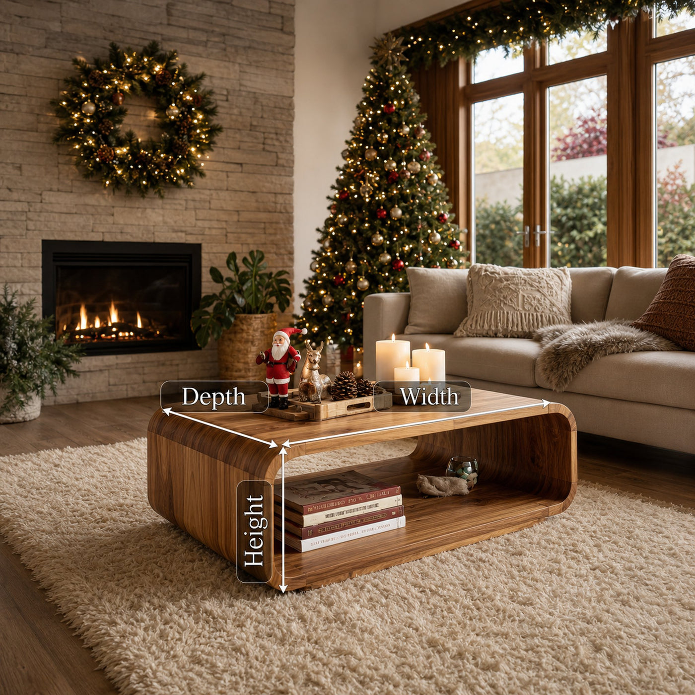 Rustic Farmhouse Coffee Table For Holiday Living Room Decoration - product view 6