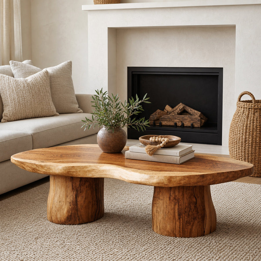 Rustic Farmhouse Wood Coffee Table Living Room Decor