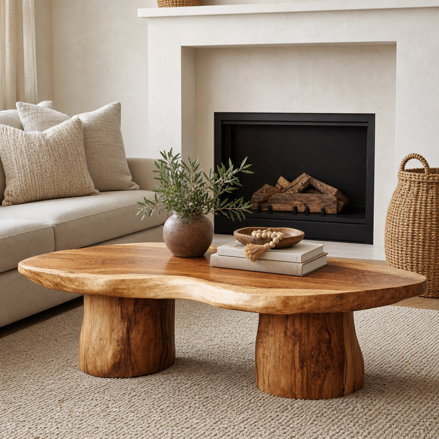 Rustic Farmhouse Wood Coffee Table Living Room Decor