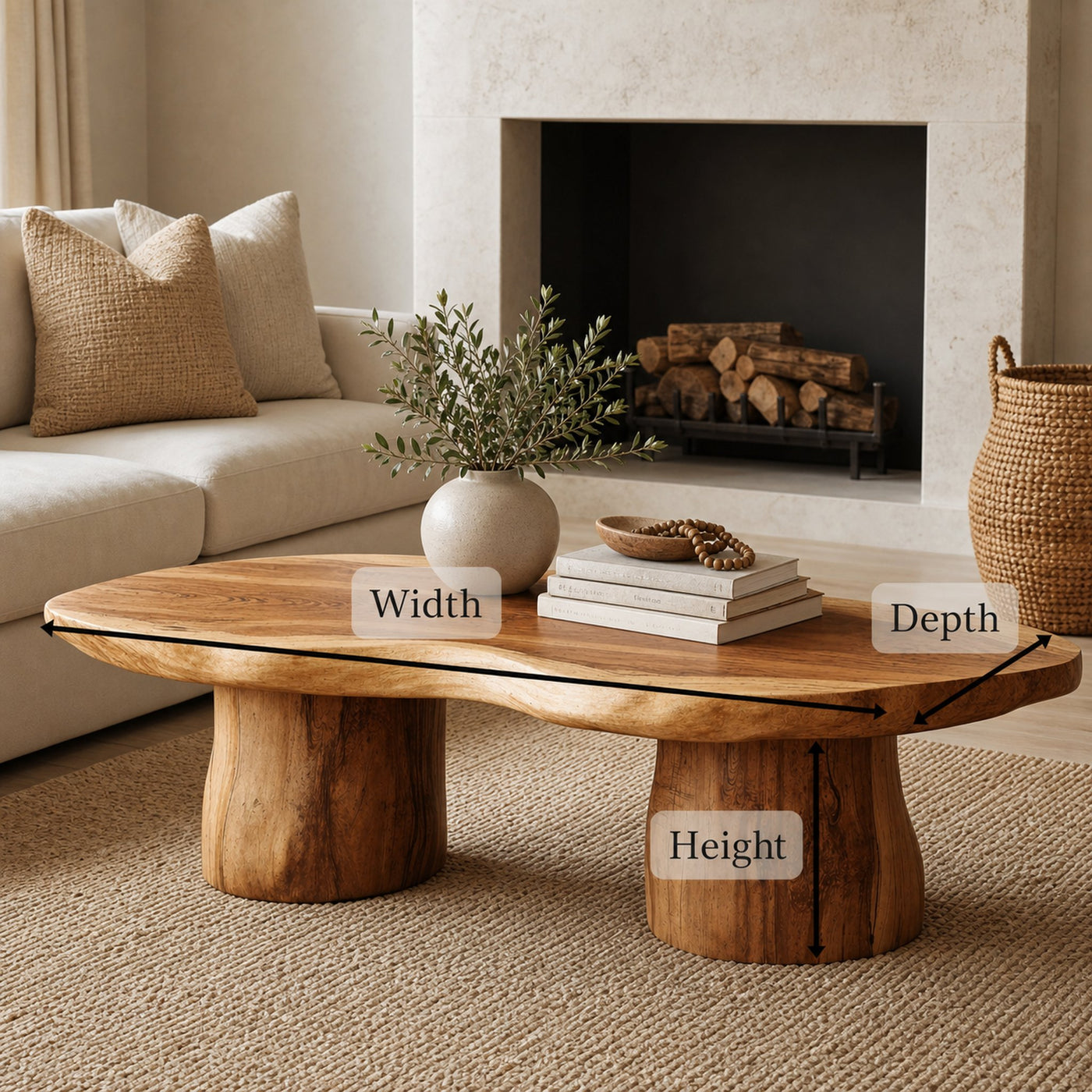 Rustic Farmhouse Wood Coffee Table Living Room Decor - product view 6